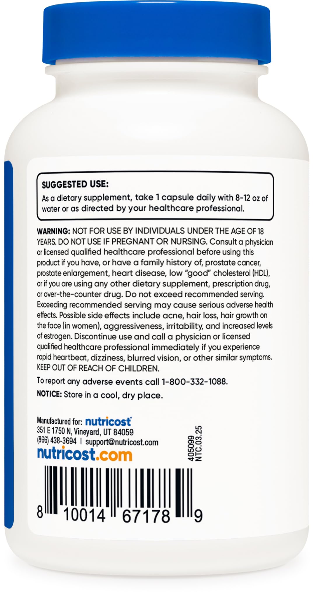 Nutricost DHEA 50mg Capsule 240 Count