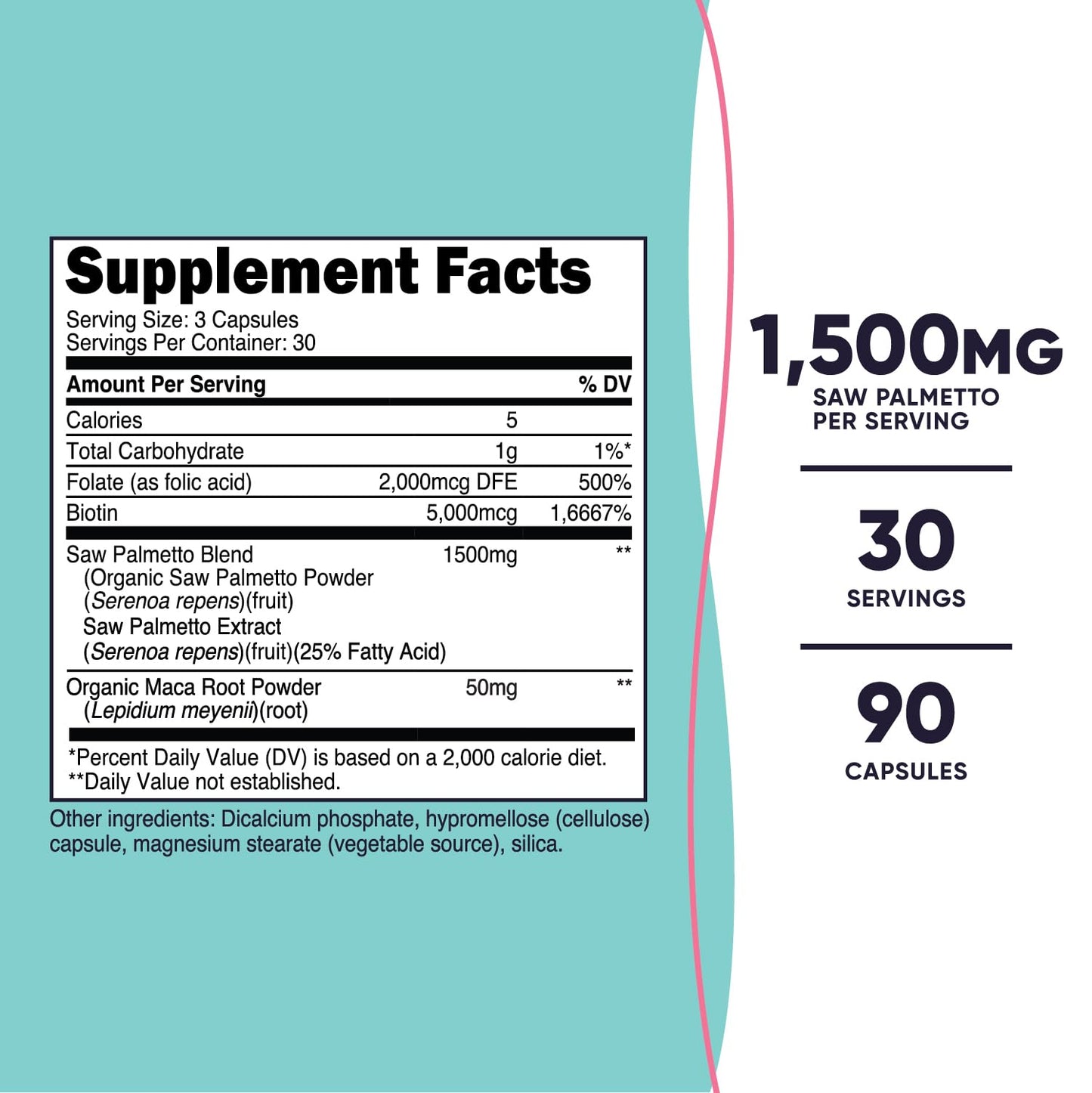 Nutricost Saw Palmetto for Women 1500mg Capsules 90 Count