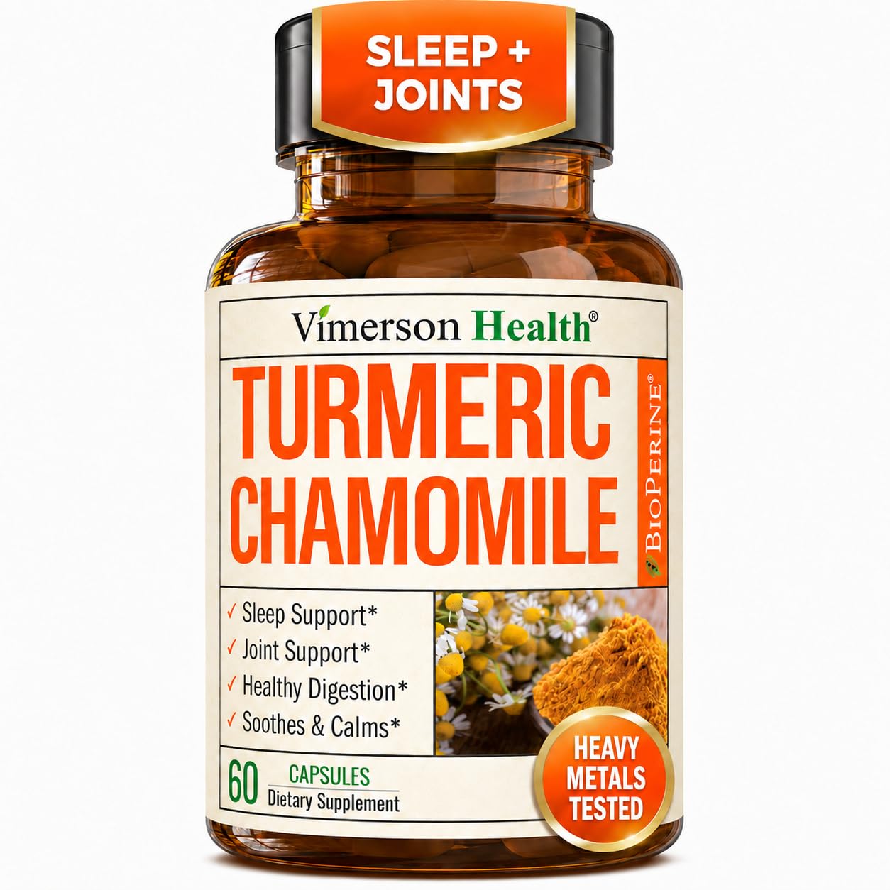 Vimerson Health Turmeric & Chamomile Sleep Capsules, 60 Count