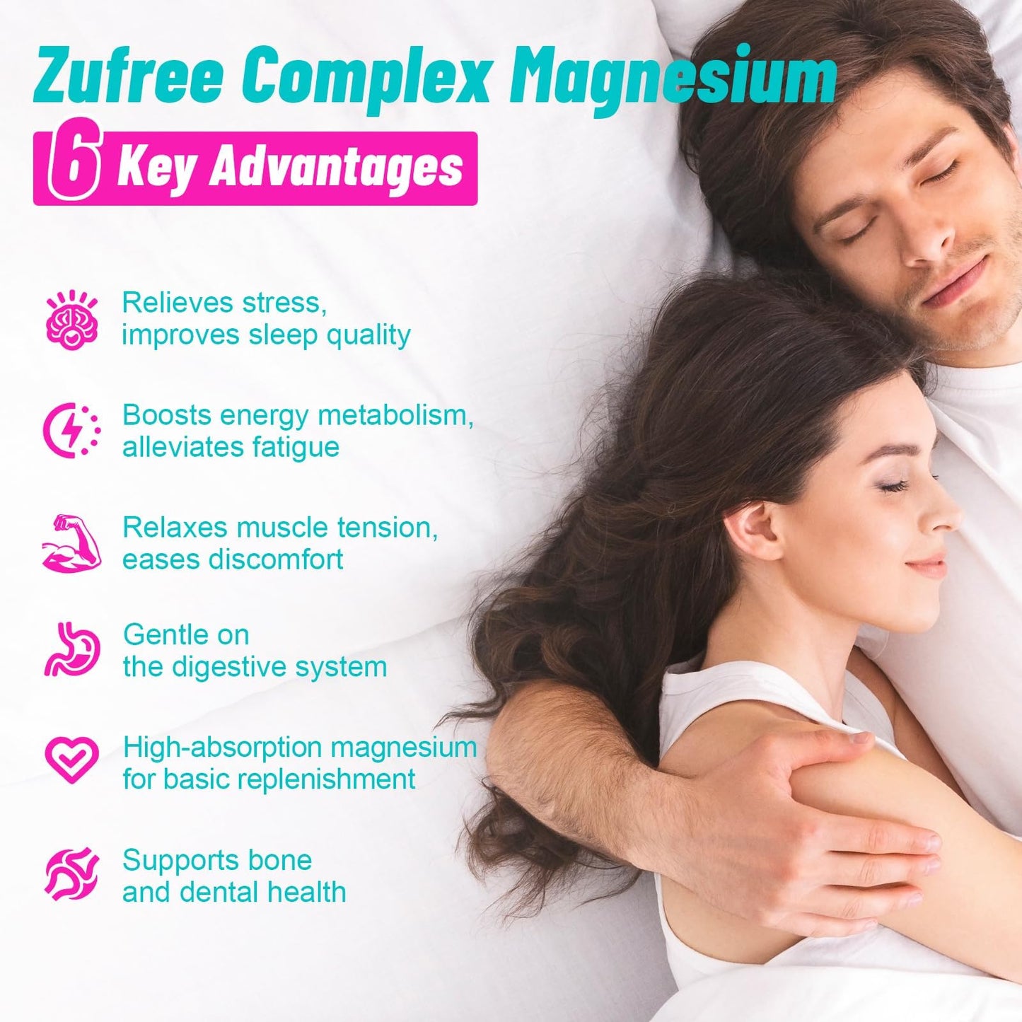 Qsbon Magnesium 12 in 1 Complex Supplement 700mg High Absorption Magnesium Glycinate, 120 Capsules