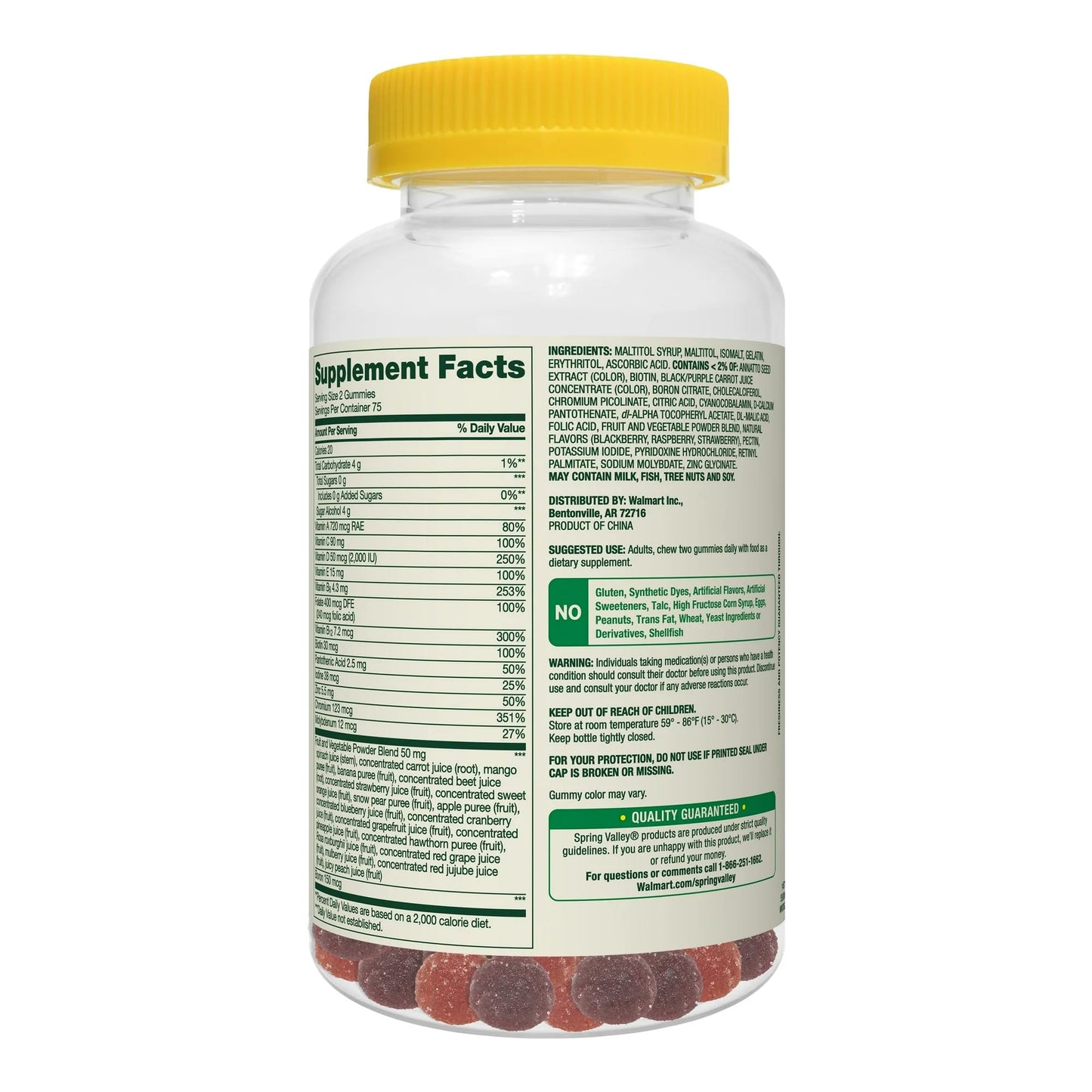 SUREFECT Spring Valley Zero Sugar Men's Multivitamin Gummies, 150 Count