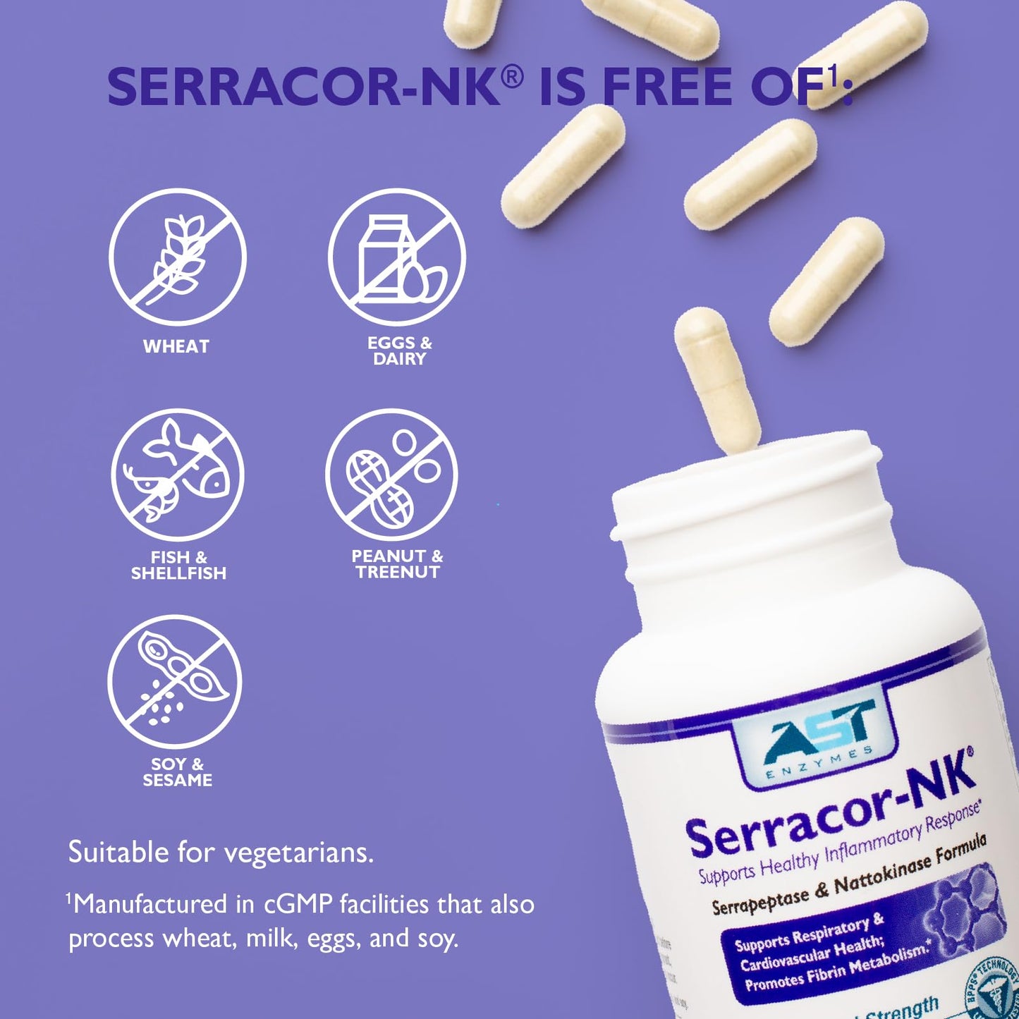 AST Enzymes Serracor-NK Capsules 90