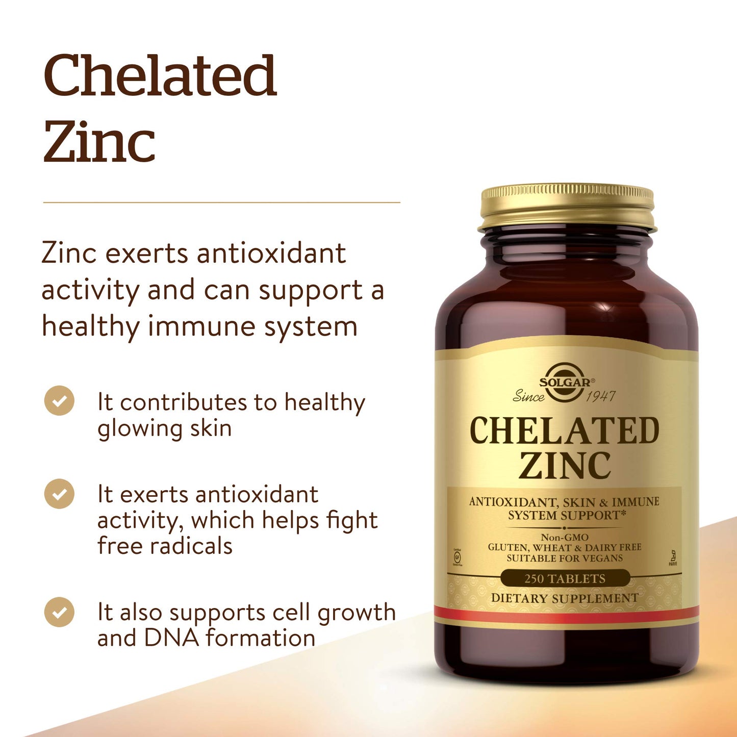 Solgar Chelated Zinc Tablets 250