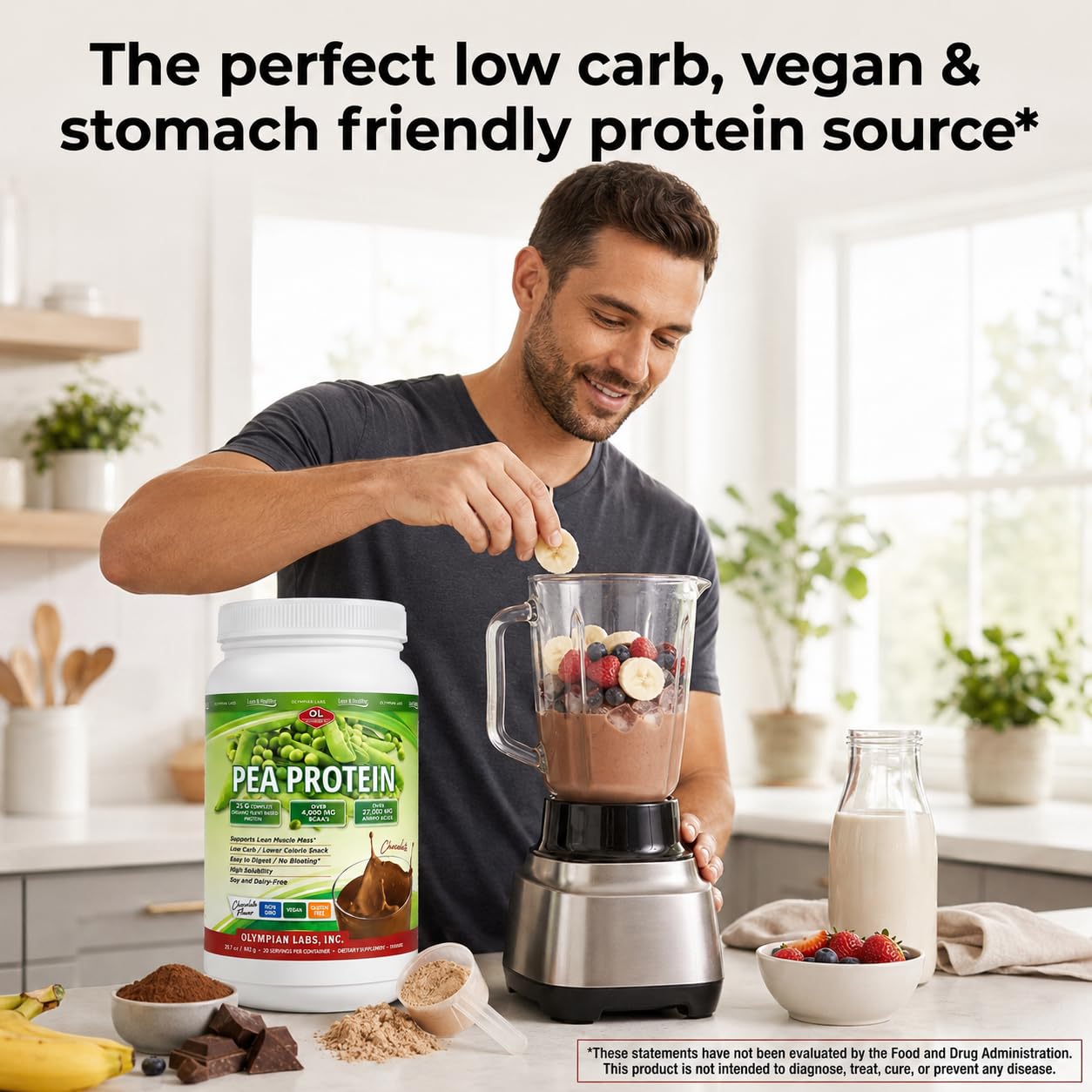 Olympian Labs Plant Based Pea Protein Powder 2 Pound