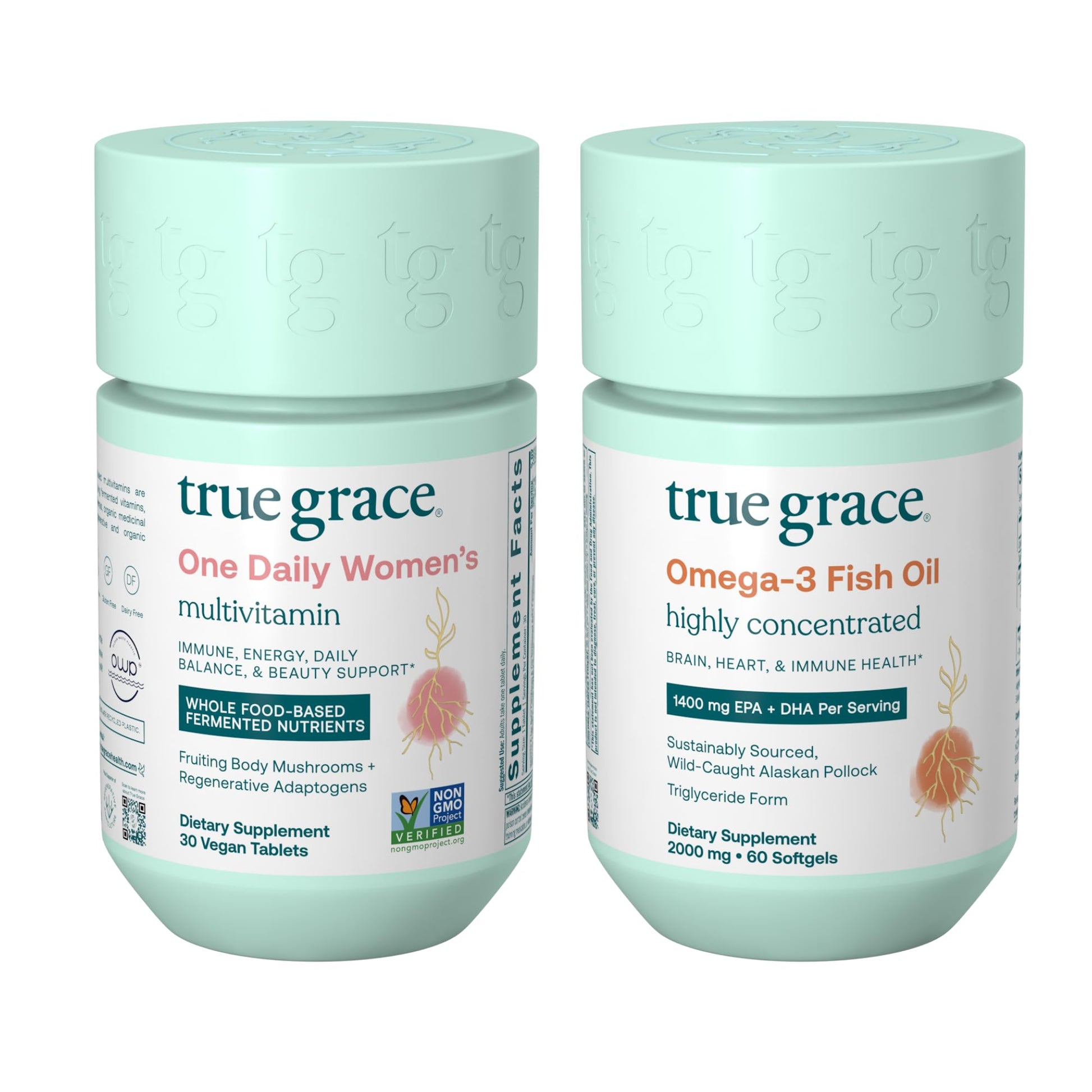 True Grace One Daily Women’s Multivitamin & Omega-3 Fish Oil, Tablets & Softgels, 90 Count
