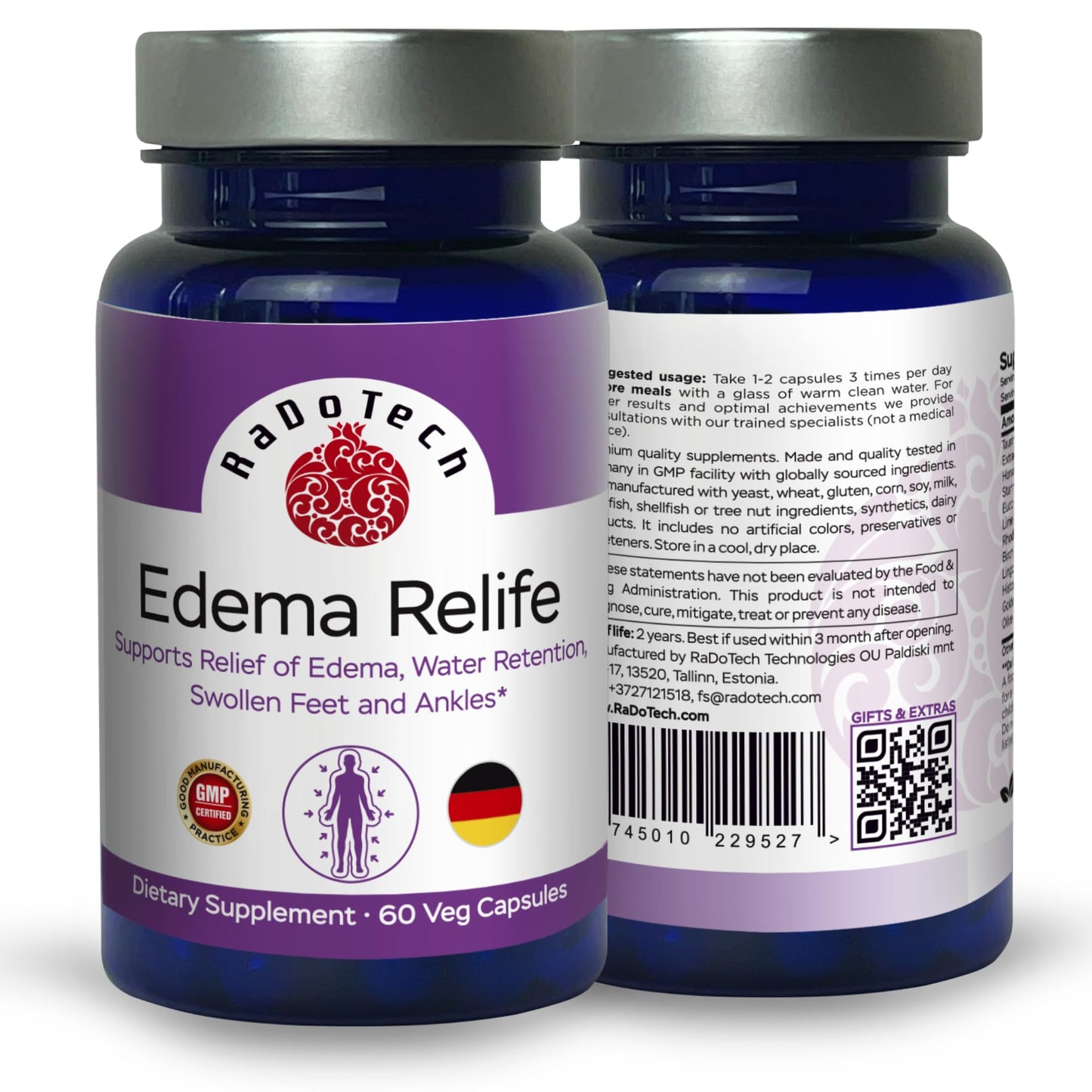 RaDoTech Edema Relief Capsule 60 Count