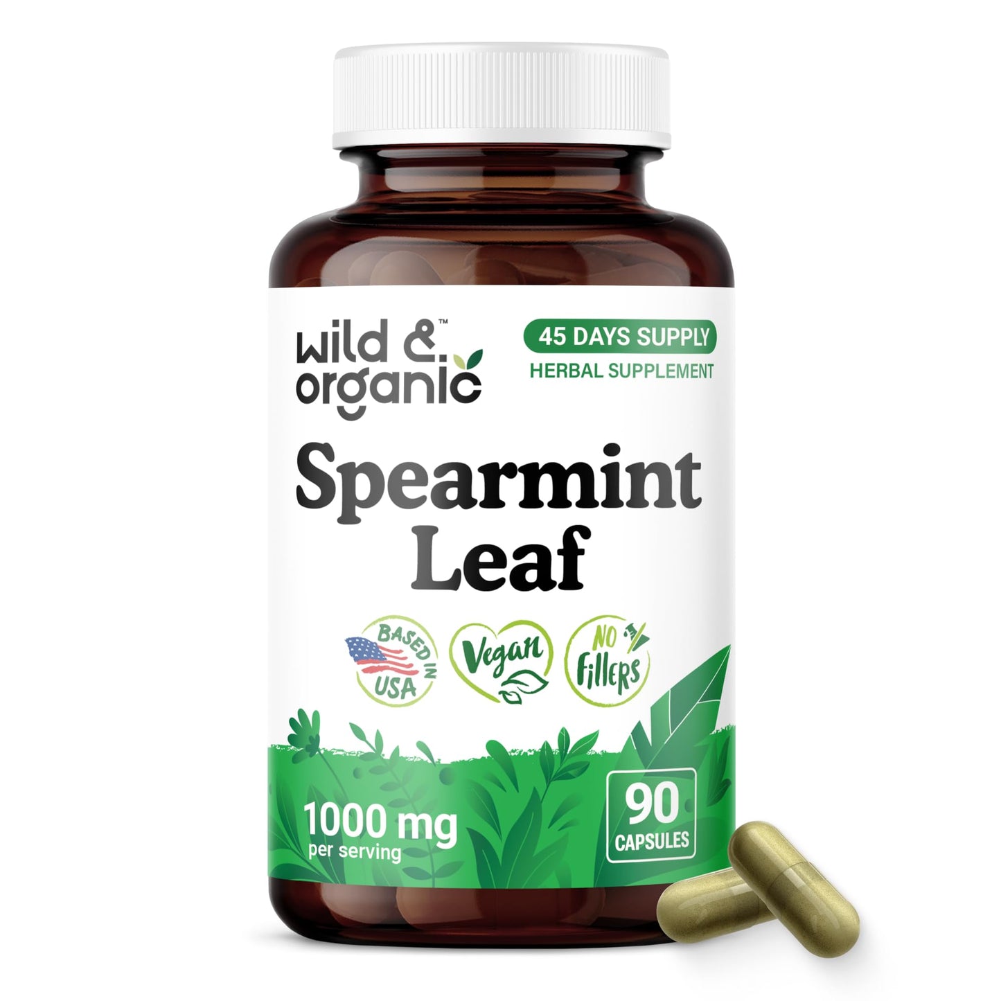 Wild & Organic Spearmint Capsules 90 Count