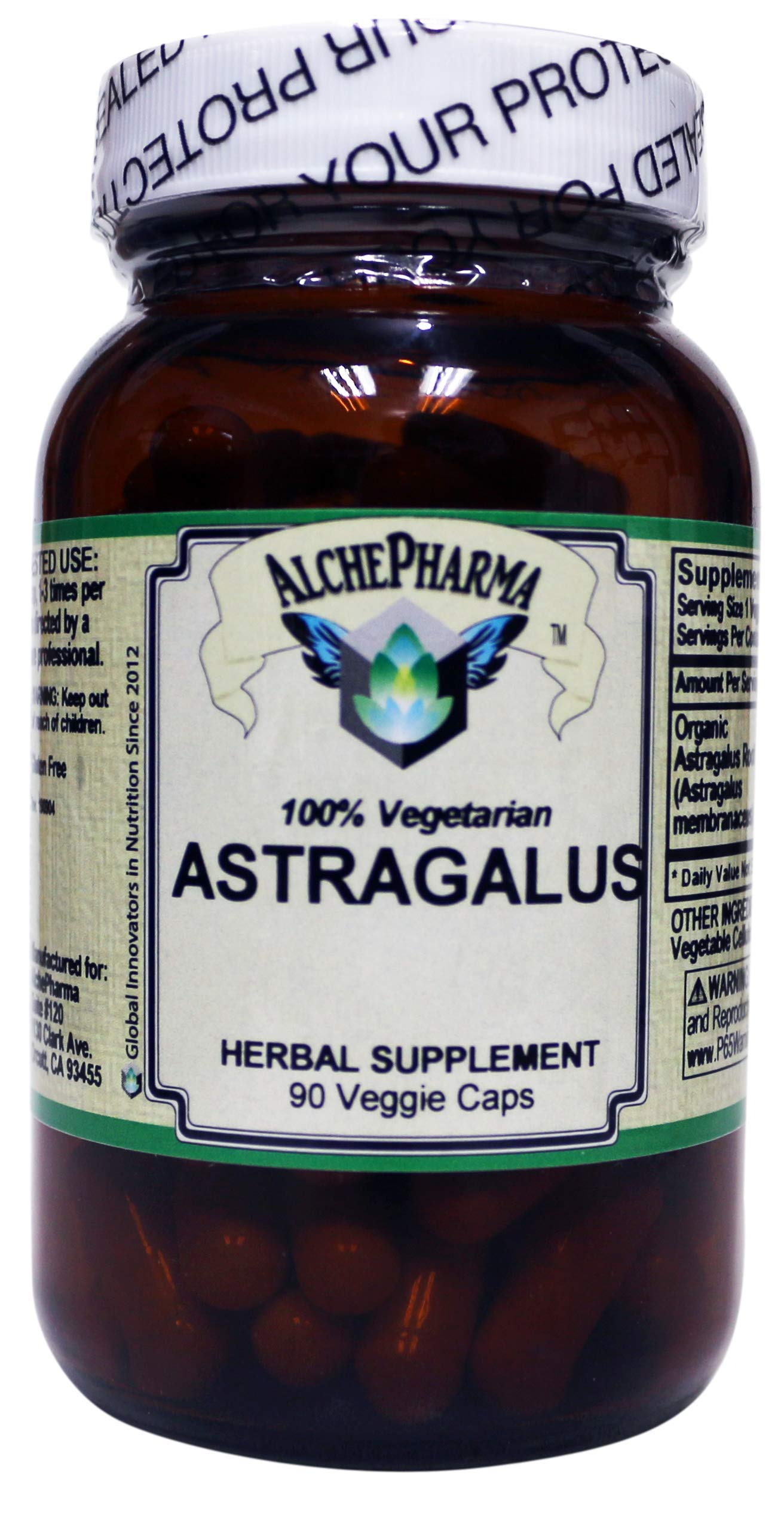 AlchePharma Astragalus Membranaceus Root Capsules, 90 Count