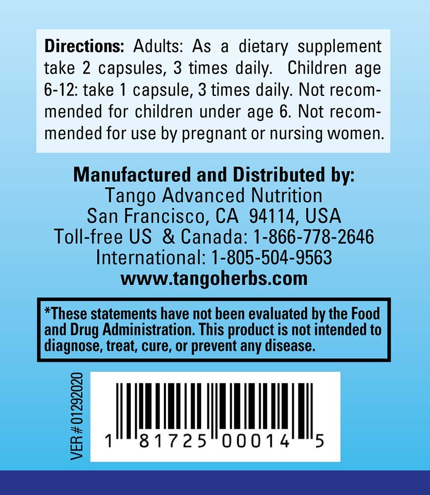 Tango ImmunoPhase Natural Herbal Immune Support Supplement for Healthy Immune Function and Seasonal Health Challenges Capsule 60 Count