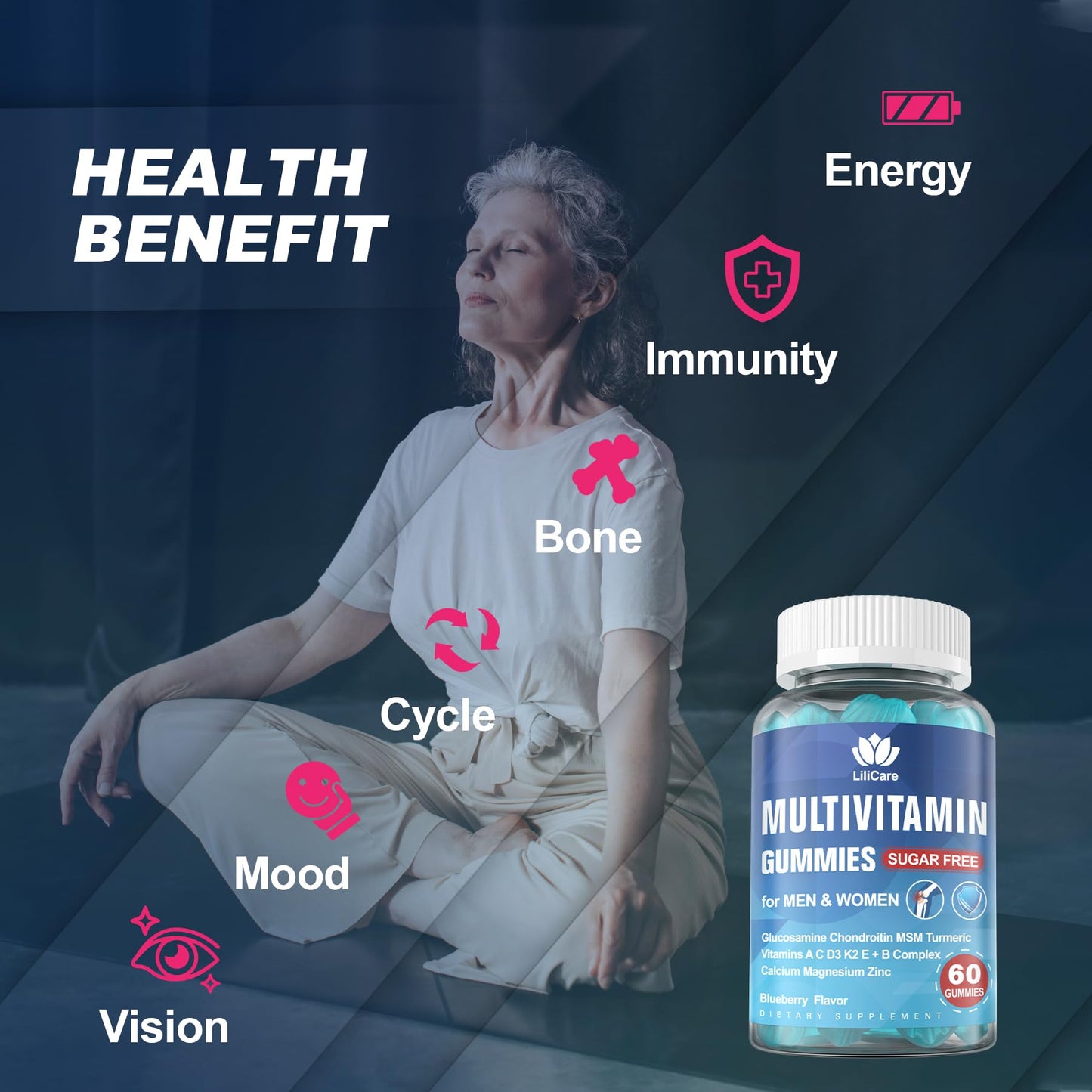 LILICARE Methylated Multivitamin Gummies 120 count