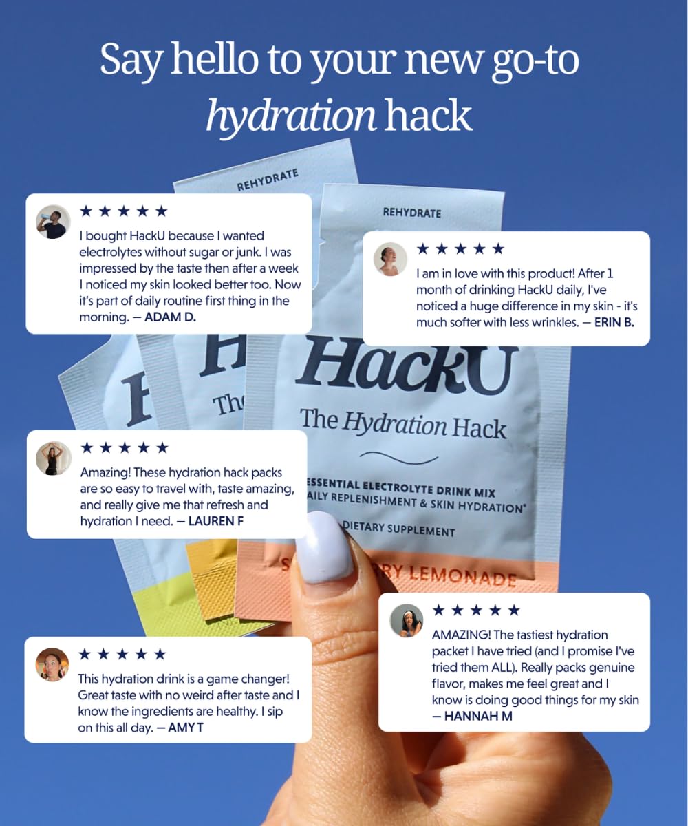 HackU Sugar-Free Electrolyte Packets Powder Pack of 10