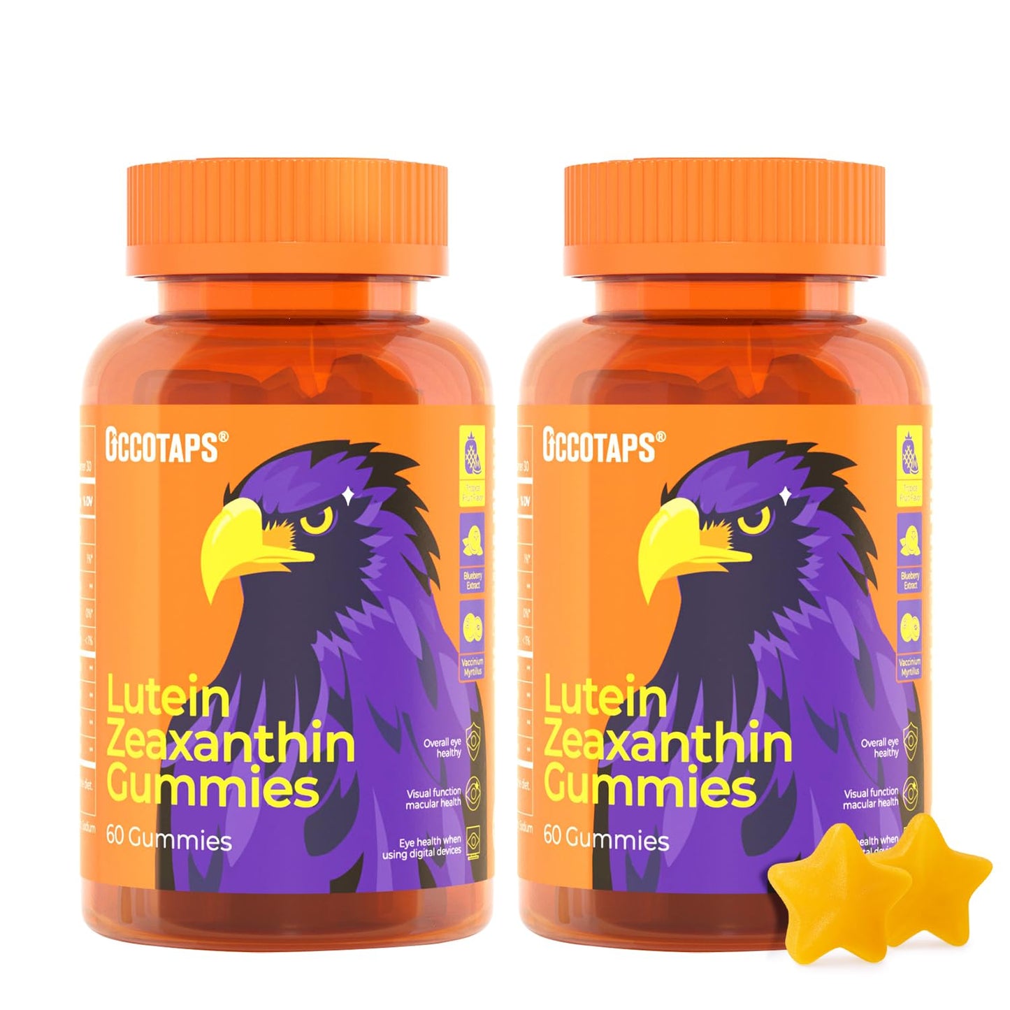 Occotaps Lutein & Zeaxanthin Eye Vitamins Gummies, 120 Count