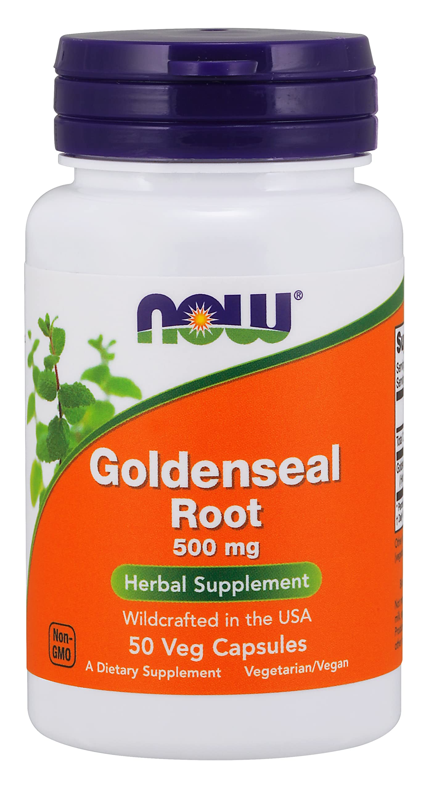NOW Foods Goldenseal Root 500mg Capsules, 50 Capsules