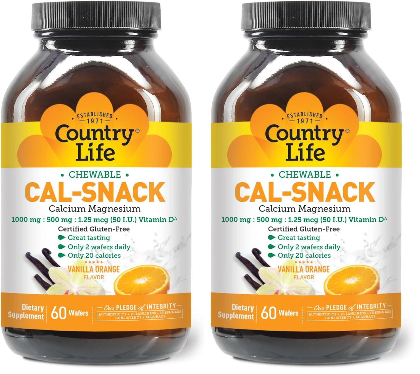 Country Life Cal-Snack Calcium Magnesium with Vitamin D Chewable Tabs 120