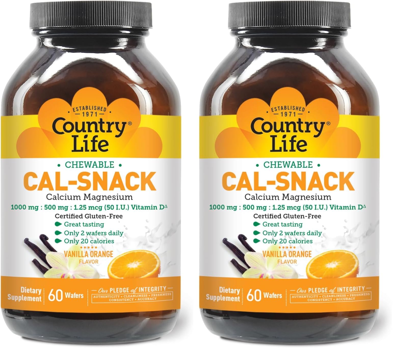 Country Life Cal-Snack Calcium Magnesium with Vitamin D Chewable Tabs 120