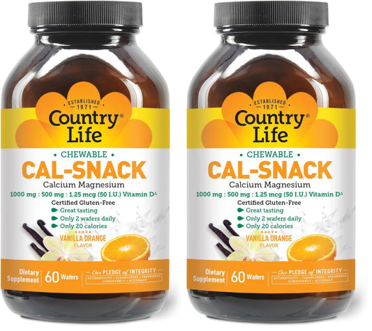 Country Life Cal-Snack Calcium Magnesium with Vitamin D Chewable Tabs 120