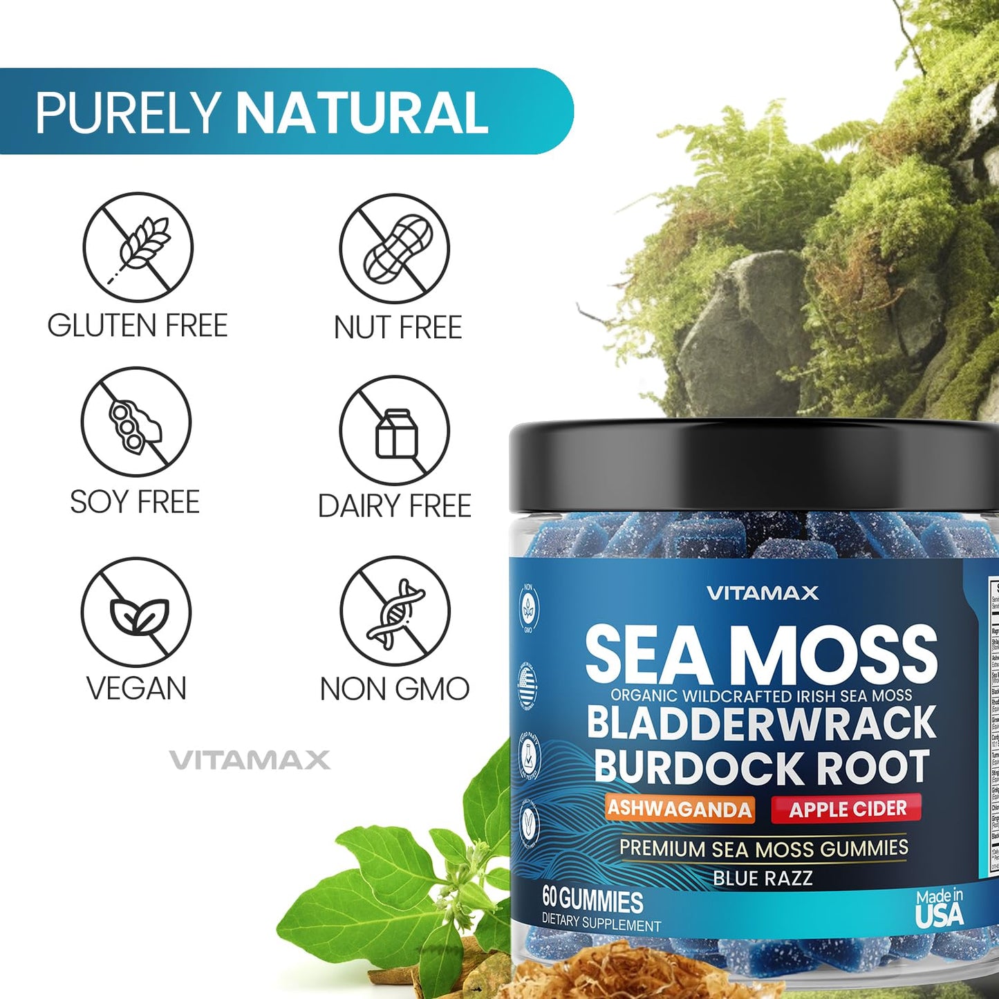 Vitamax Irish Sea Moss Gummies, 60 Gummies