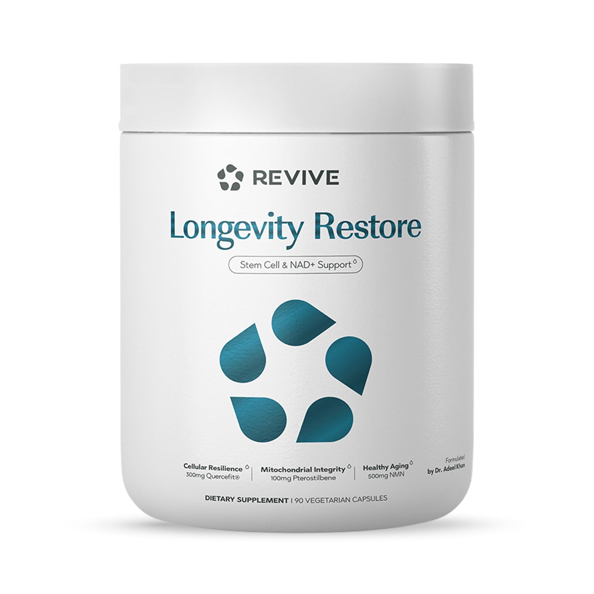 Revive Longevity Restore NMN 500mg Supplement with Spermidine, Pterostilbene, TMG, Quercefit & L-Ergothioneine, NAD+ Support, Sirtuin Activation, Autophagy & Methylation Protection 90 Capsules