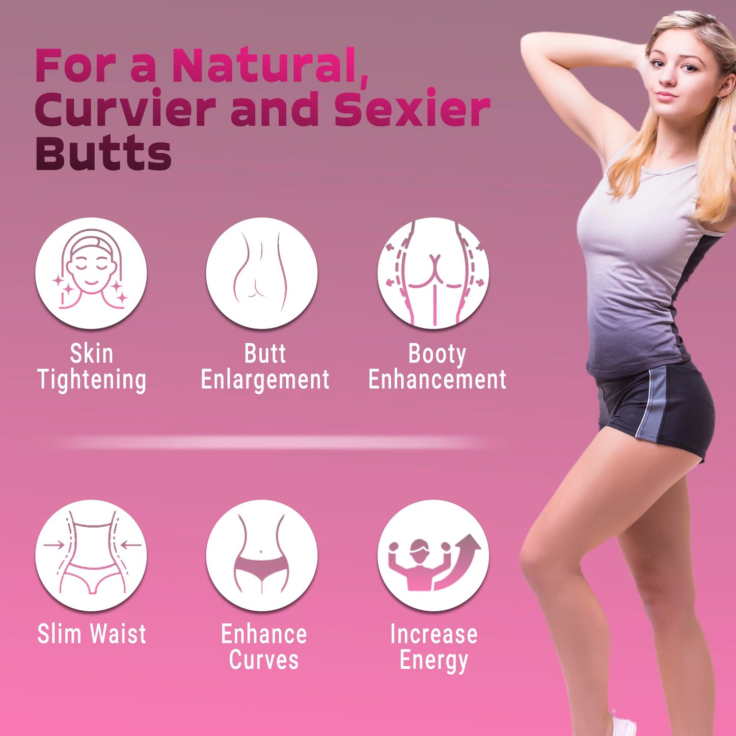 EXTREMELY NATURALS Buttaholic Female Butt Enlargement Pills 60 Tablets