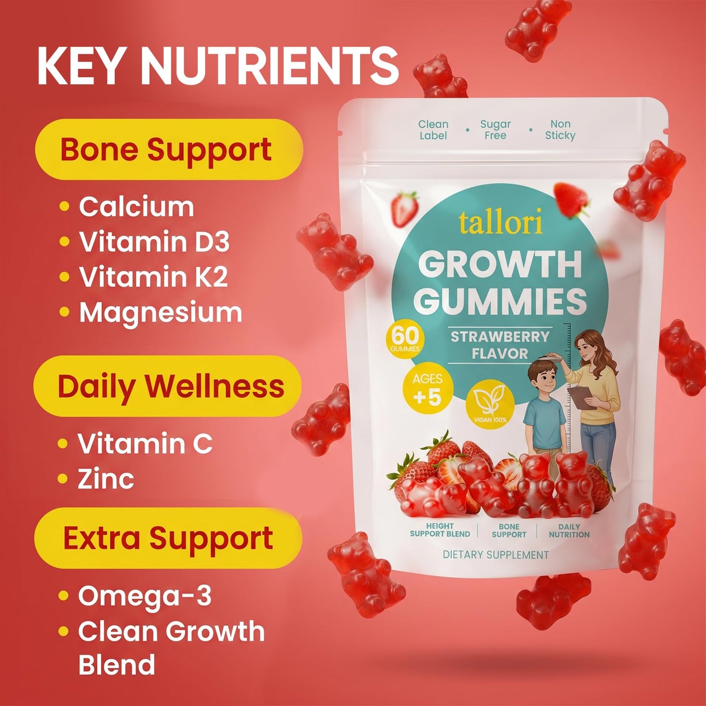 Pwkvsn Tallori Growth Gummies 60 Count