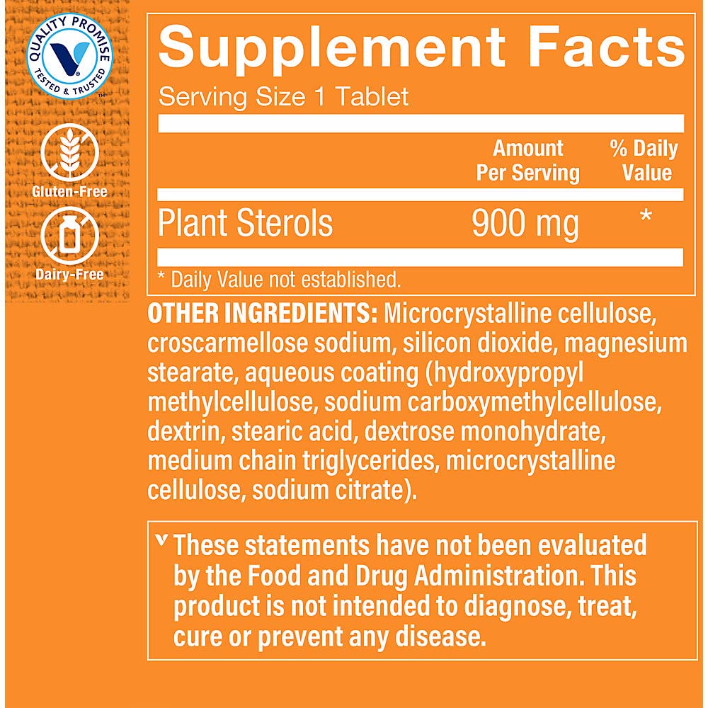 The Vitamin Shoppe Super Phytosterols 900MG Tablets, 90 Count