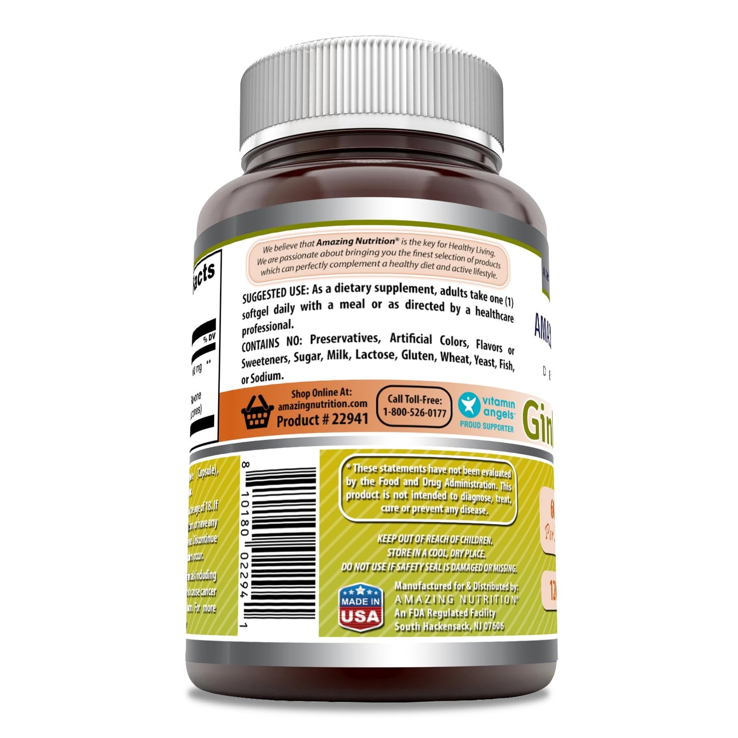 Amazing Nutrition Ginkgo Biloba Extract Capsules 120