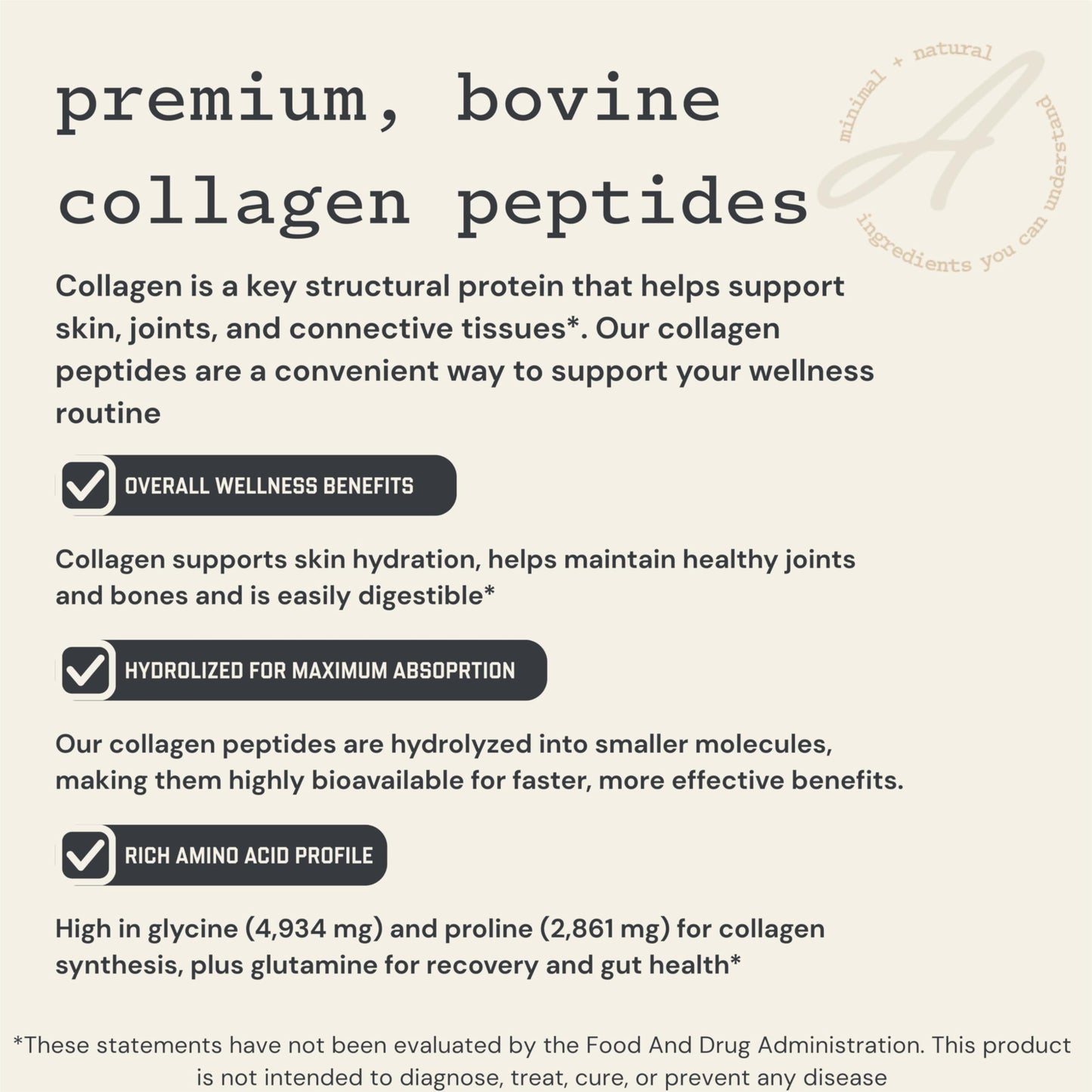 Anea Nutrition Collagen Peptides - Unflavored Powder, 21.5877 oz