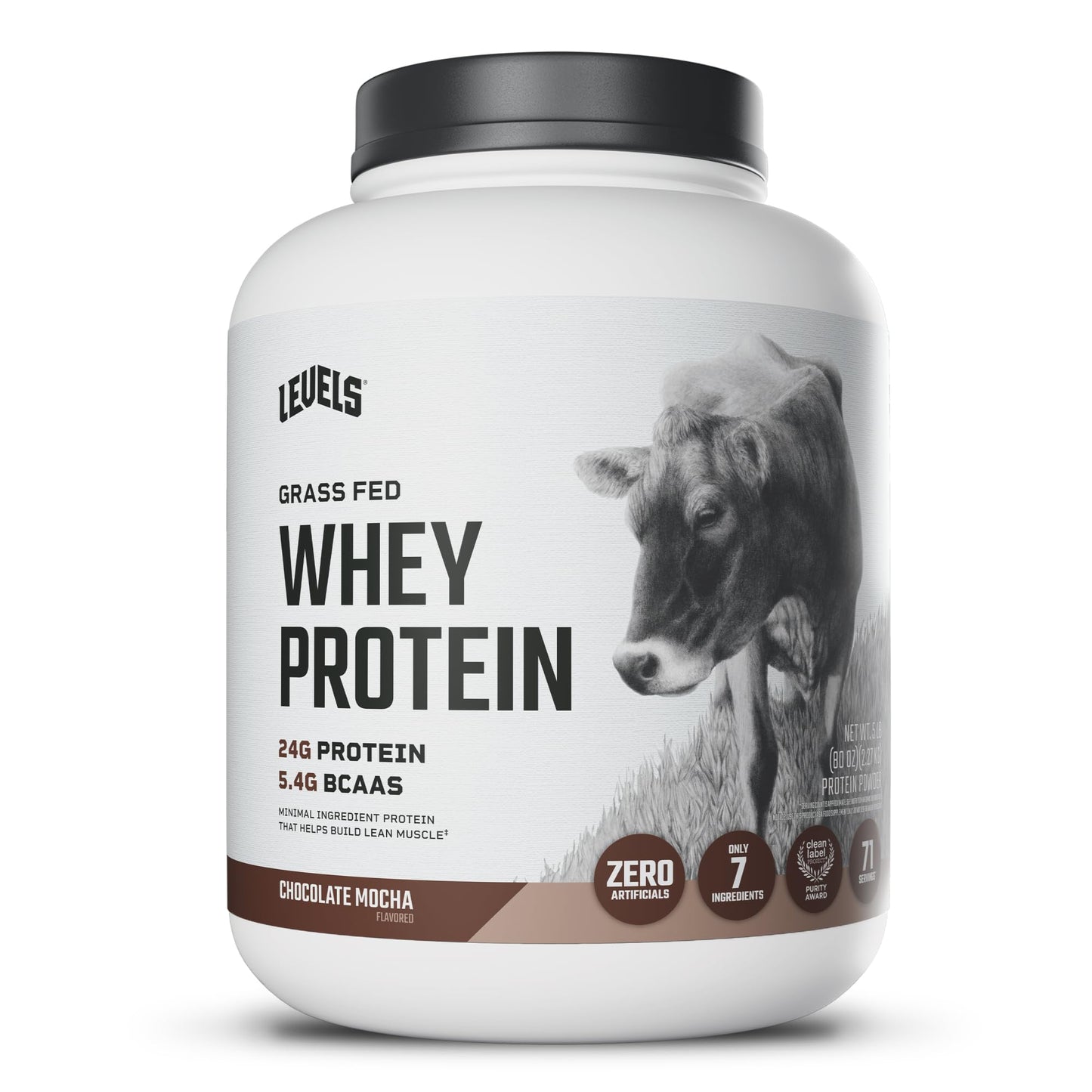 Levels Nutrition Whey Protein Powder Chocolate Mocha 5 lb 80 Servings