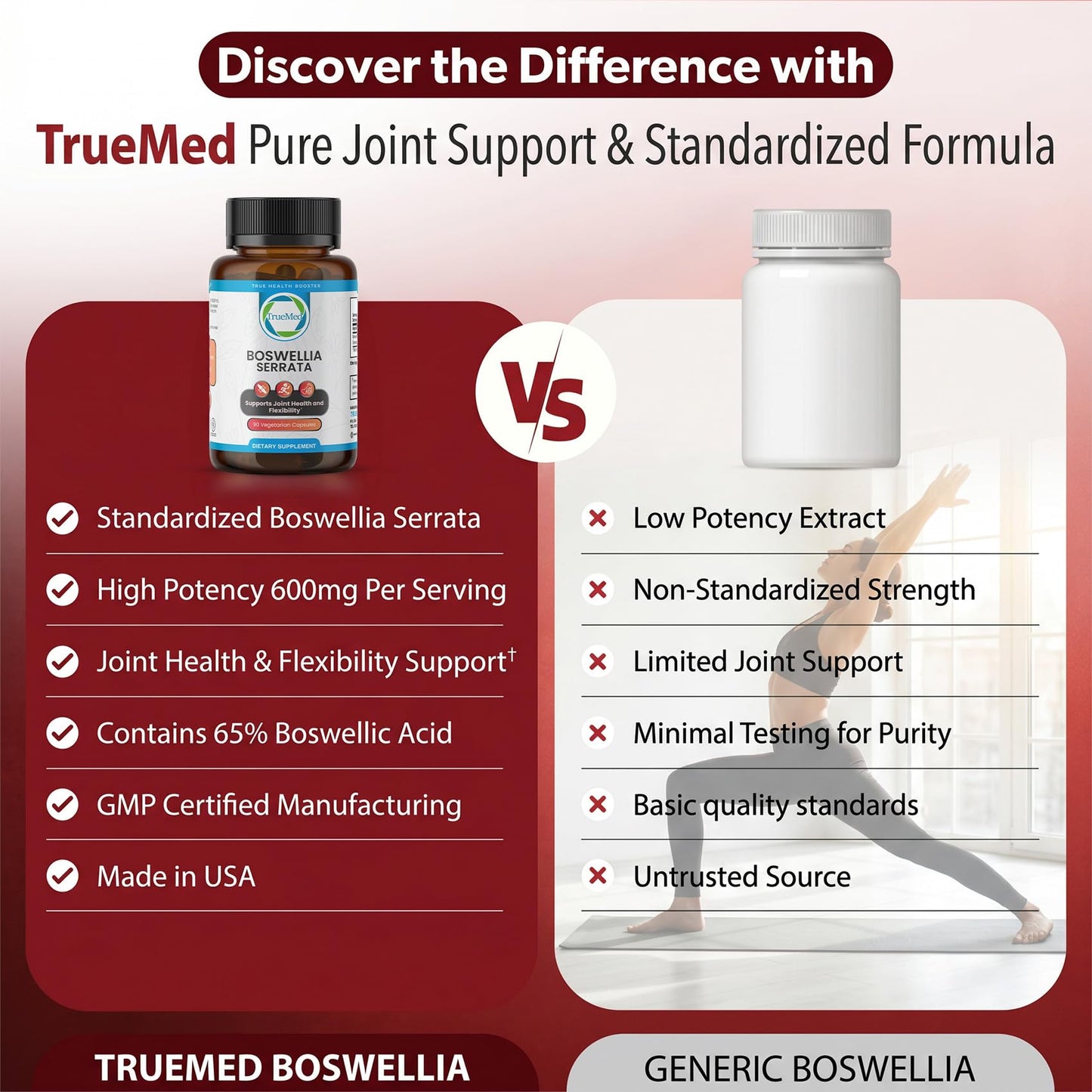 TRUEMED Boswellia Serrata 600mg 65 Boswellic Acid Extract Capsule, 90 Veg Capsules