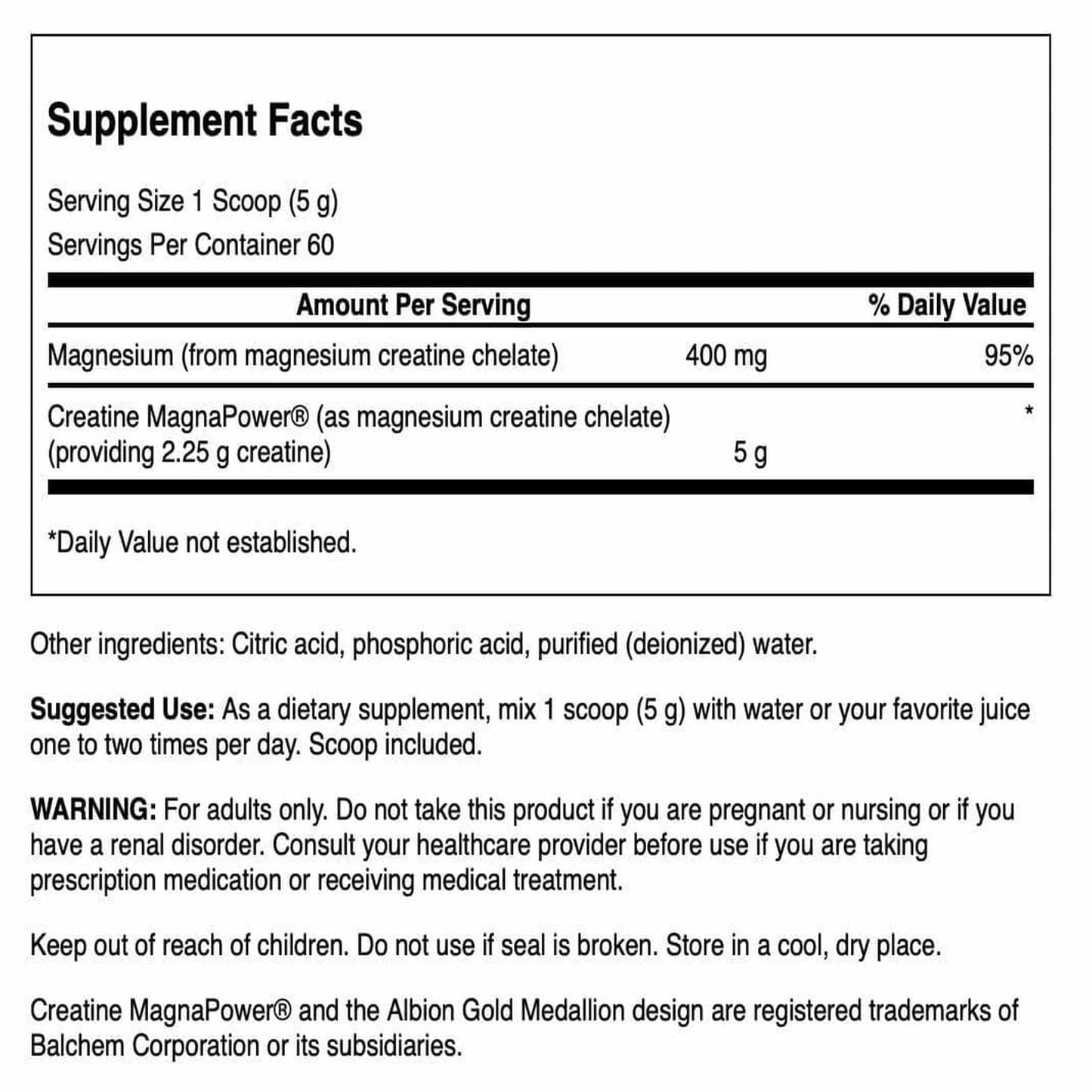 Swanson Creatine MagnaPower Magnesium Creatine Chelate Powder 10.6 oz