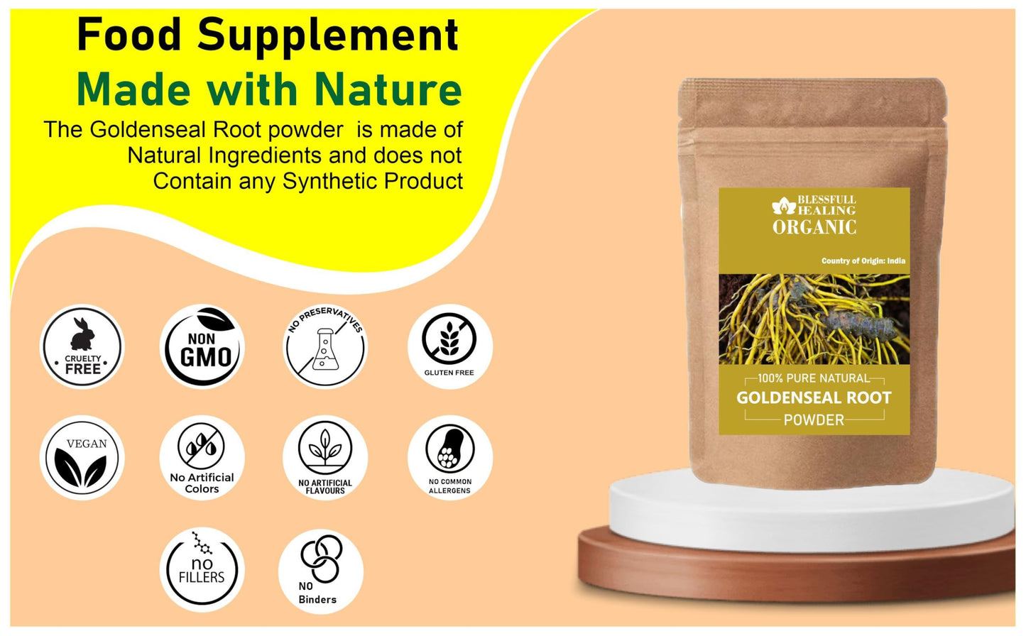 Blessfull Healing Goldenseal Root Powder 7.05 oz