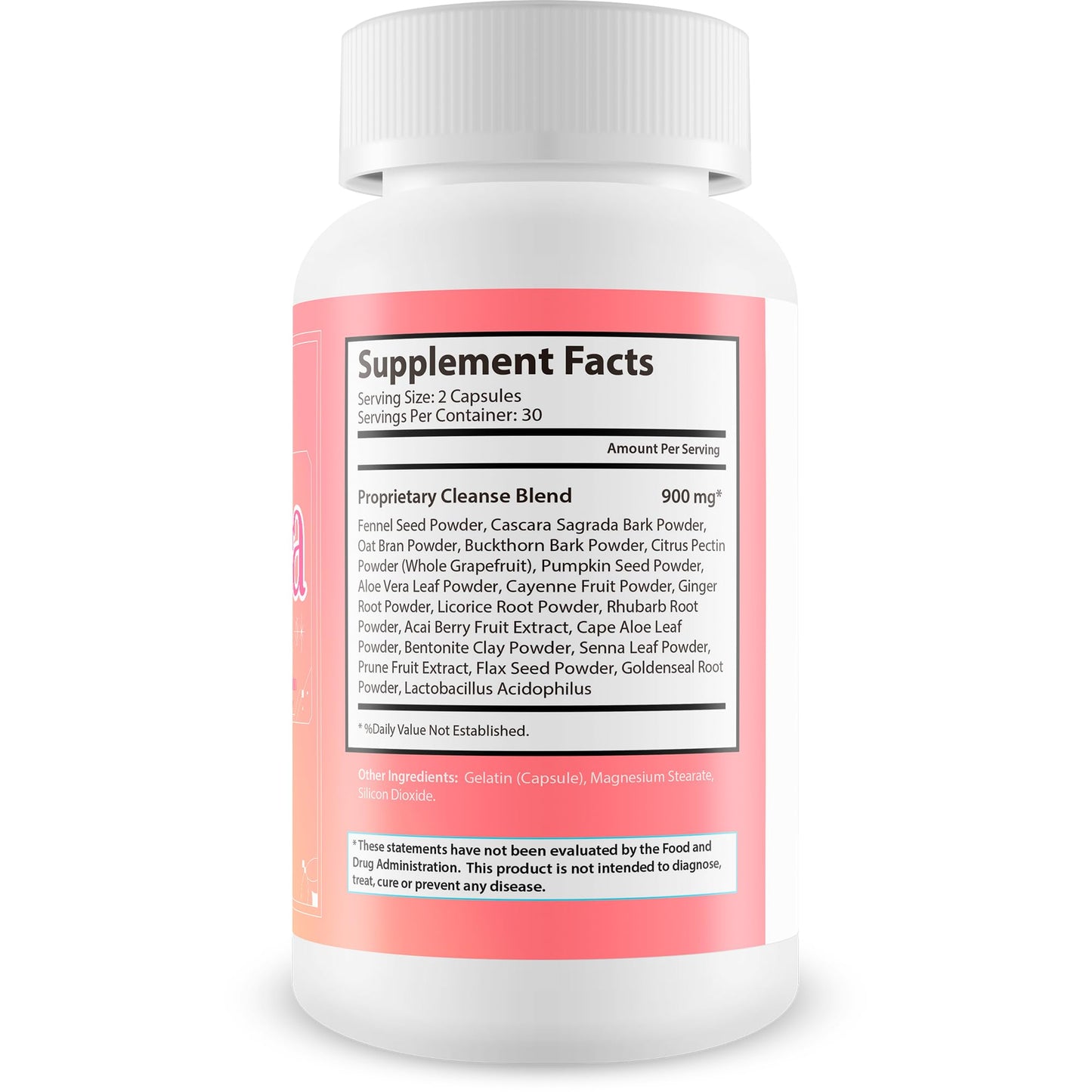 New Vibrations Nutrition Pink Tea Trick Colon Cleanse Capsule 60 Count