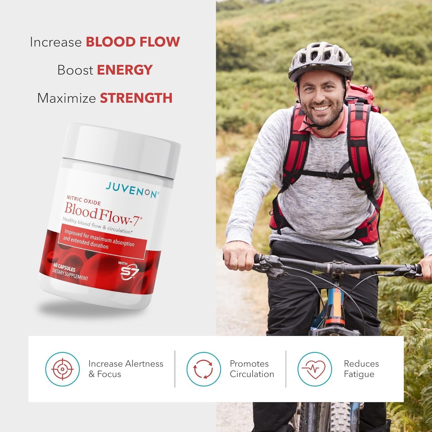 Juvenon BloodFlow-7 Nitric Oxide Supplements Capsule 300