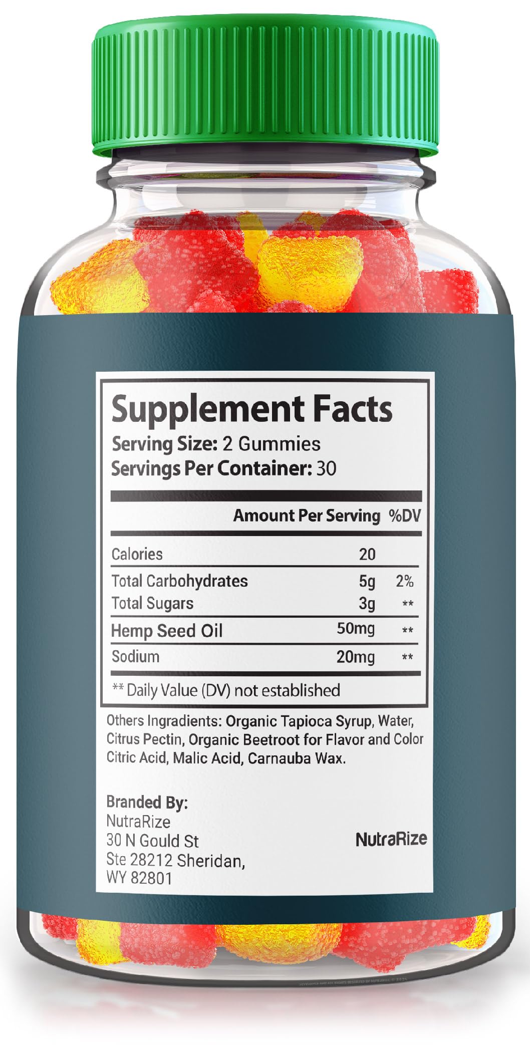 NutraRize Green Acre Hemp Gummies, 120 Gummies