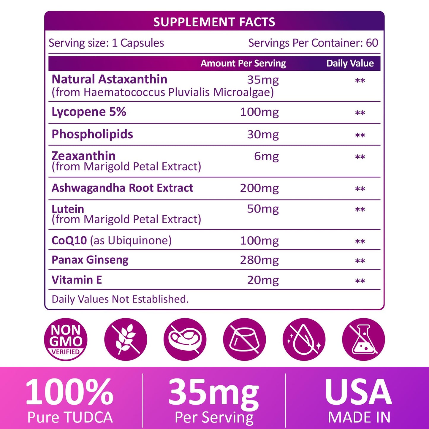 RimTuku Liposomal Astaxanthin Supplement Complex 9-in-1 with Ashwagandha, Lycopene, Zeaxanthin, 180 Capsules