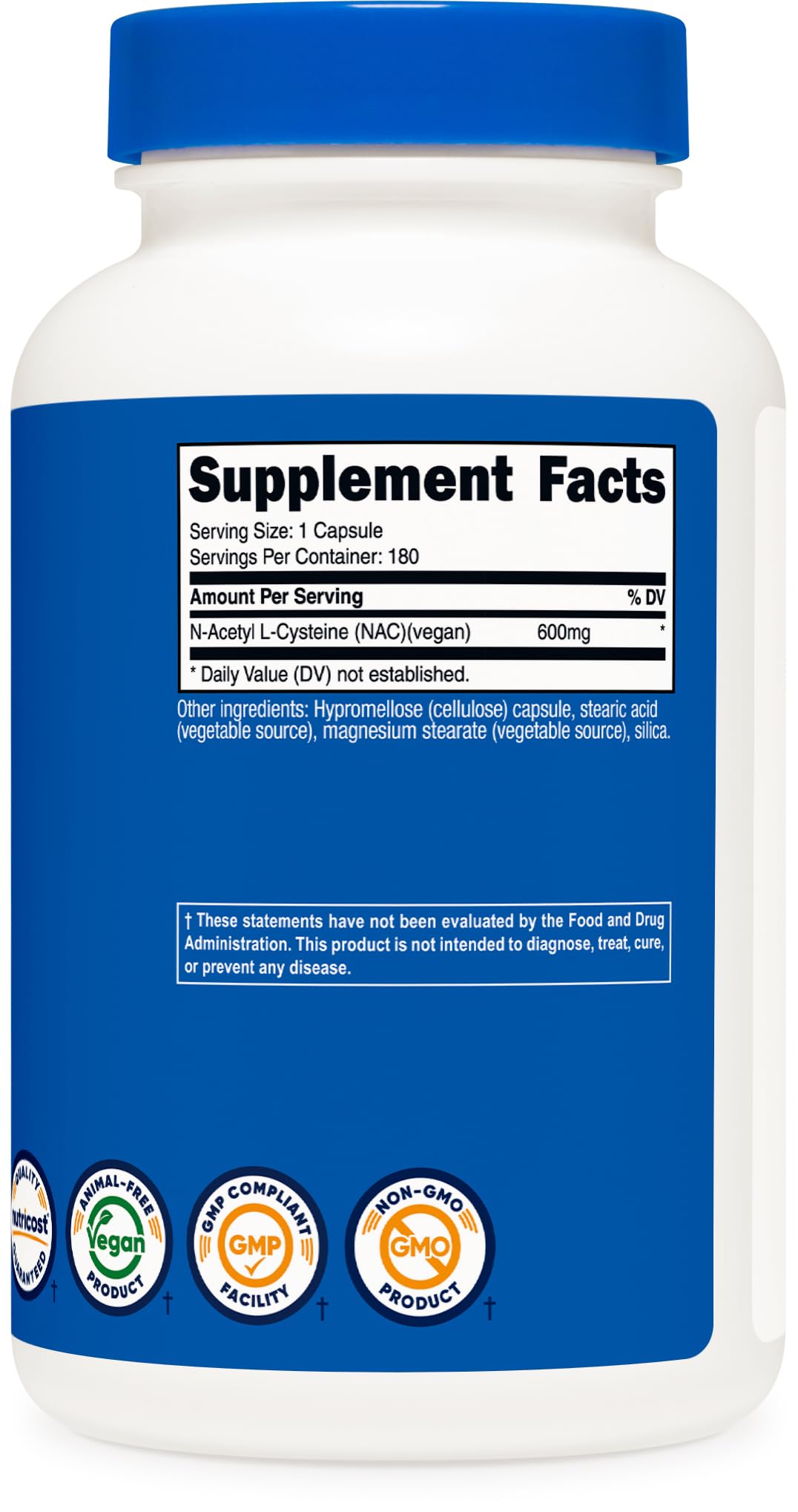 Nutricost N-Acetyl L-Cysteine (NAC) 600mg, 360 Capsules