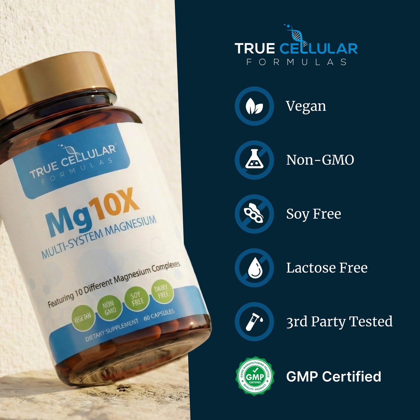 True Cellular Formulas Mg10X Multi-System Magnesium Capsules 60 Count