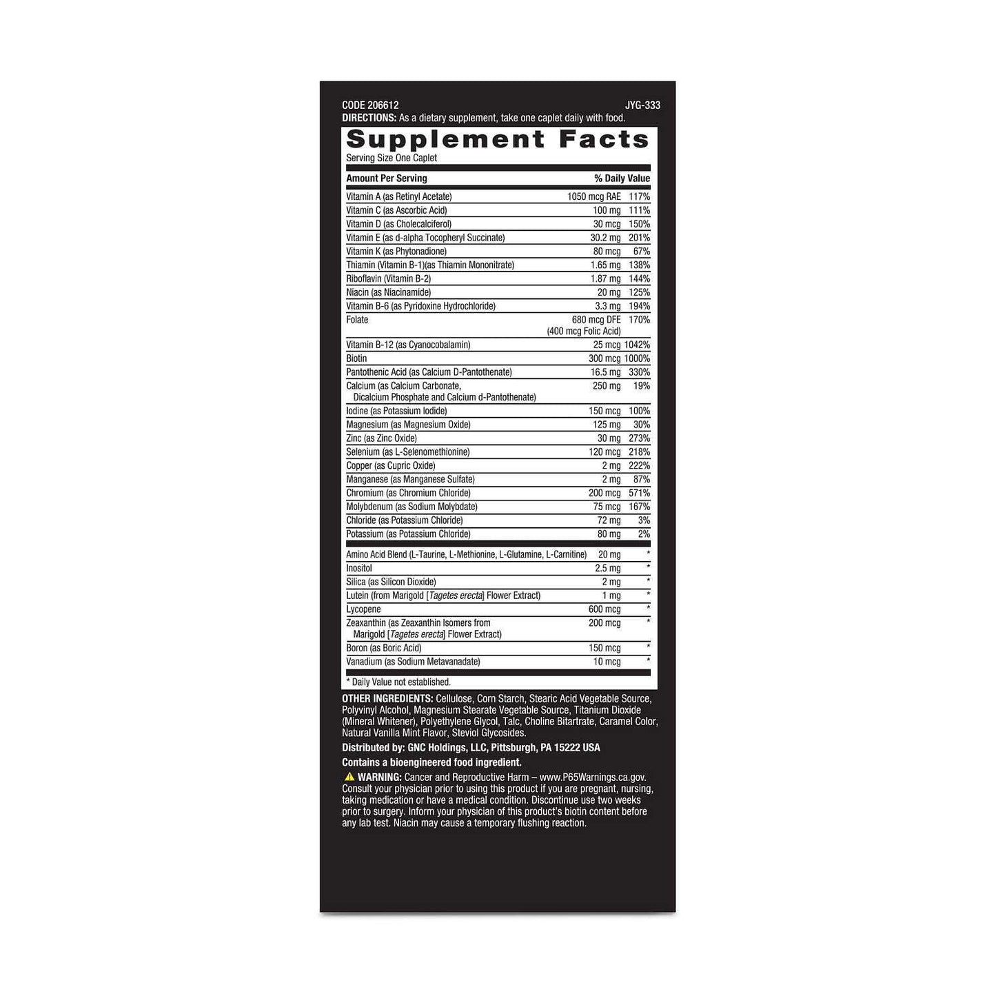 GNC Mega Men Essentials One Daily Multivitamin Caplets 60 Count