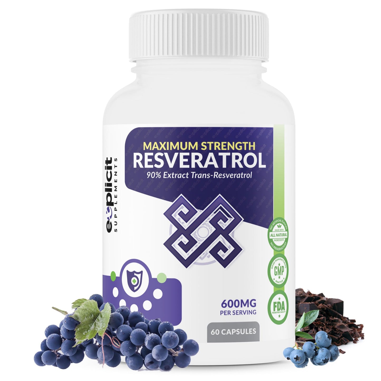 eXplicit Supplements Resveratrol Capsule 60 Capsules
