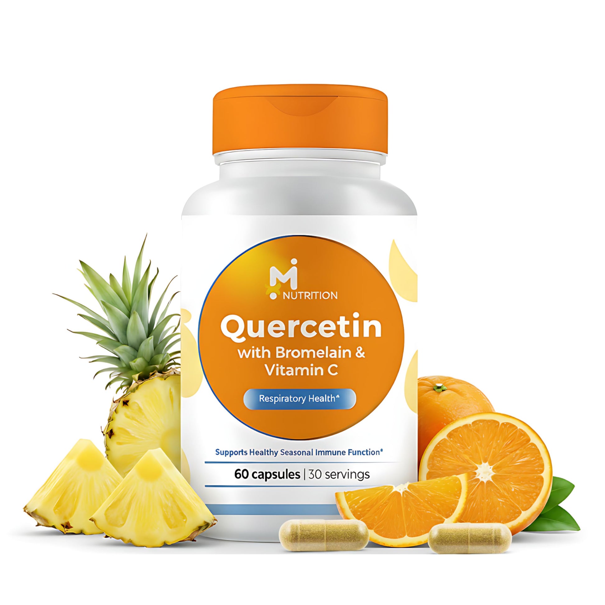 M NUTRITION Quercetin with Bromelain & Vitamin C 630mg Capsule, 60 Count