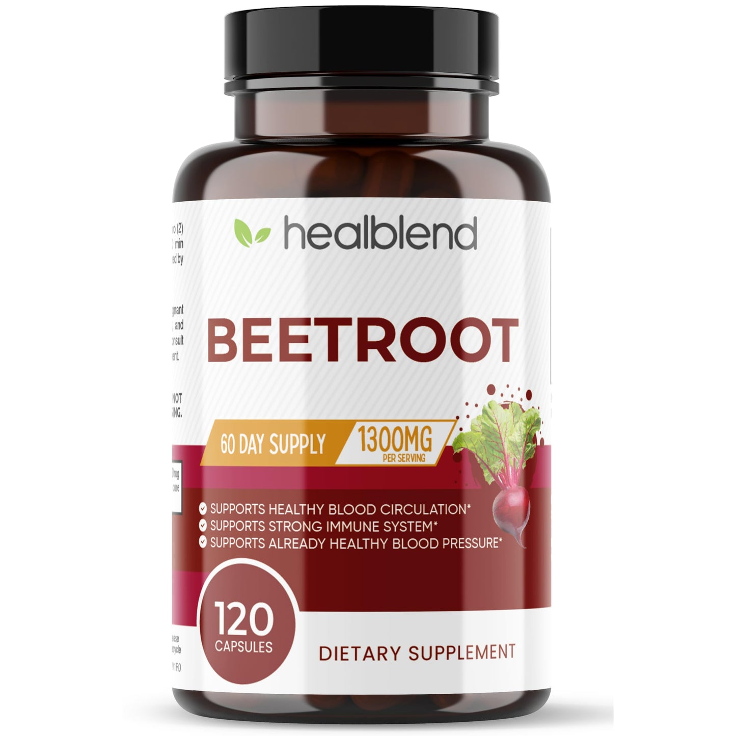 Healblend Organic Beet Root Capsules 120 Count