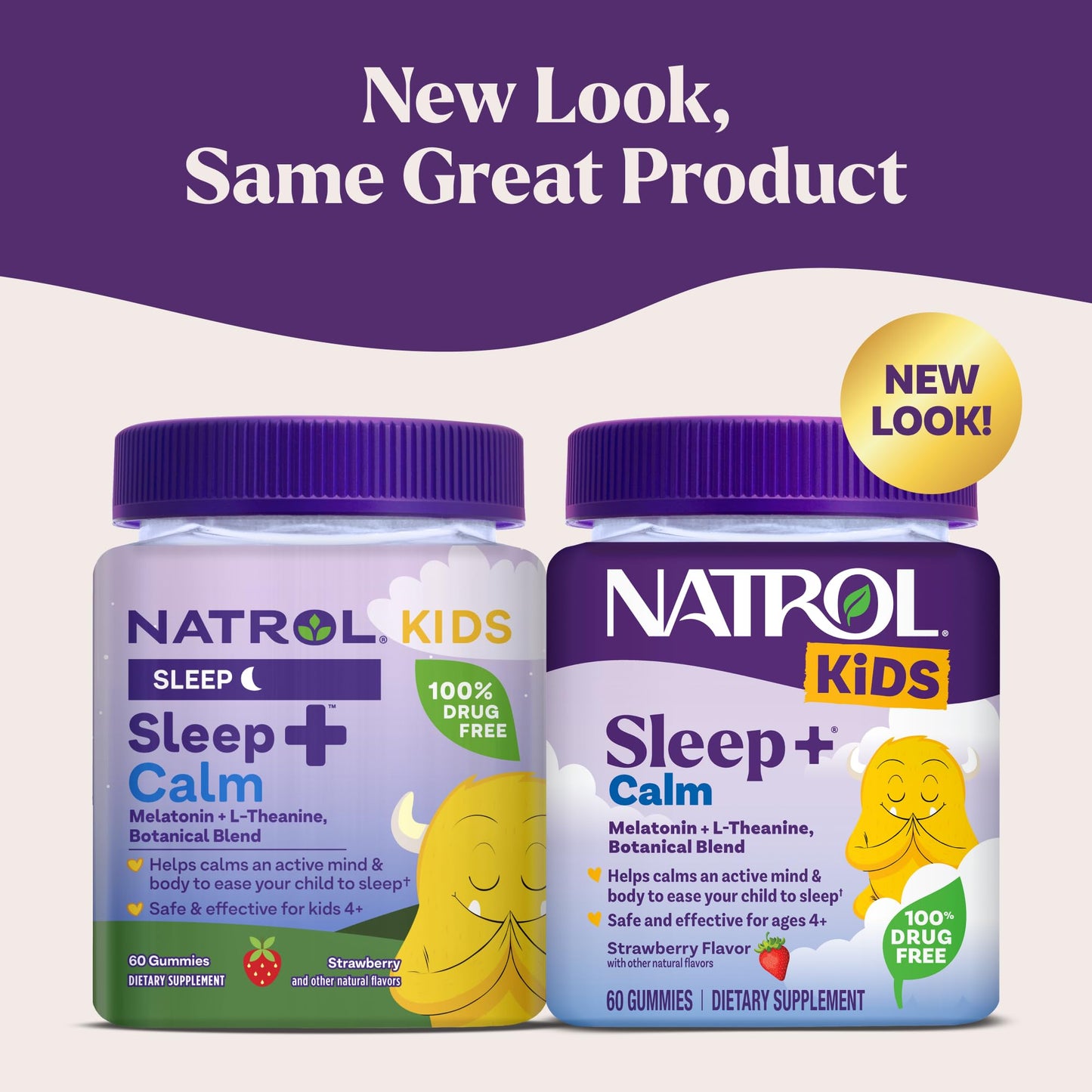 Natrol Kids Sleep+ Calm Sleep Gummies for Kids Gummy 60 Count