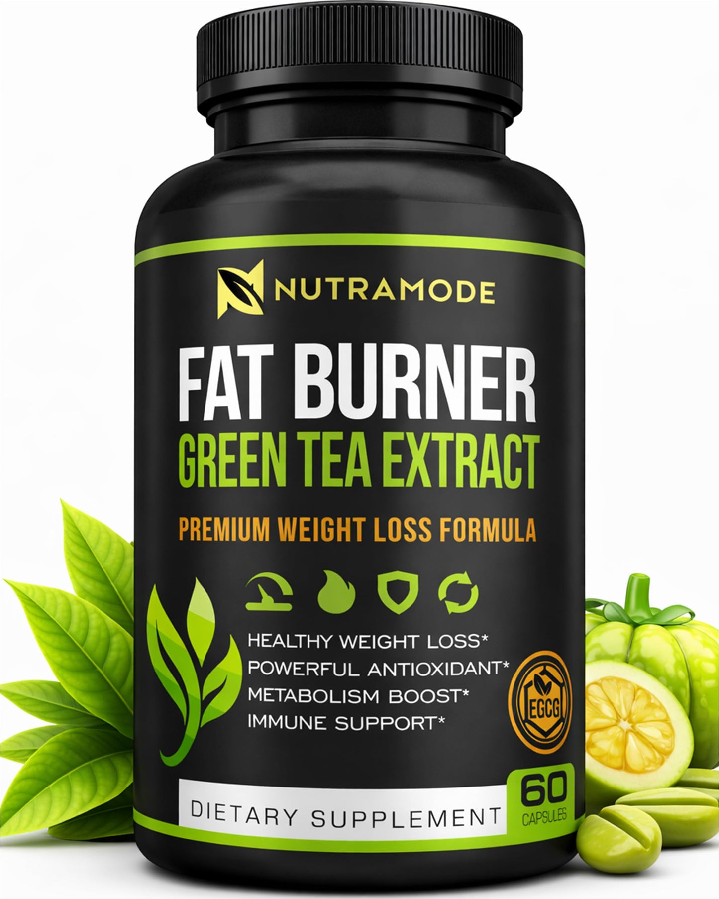NUTRAMODE Green Tea Fat Burner Weight Loss Diet Pills for Men & Women Capsule 1 Count