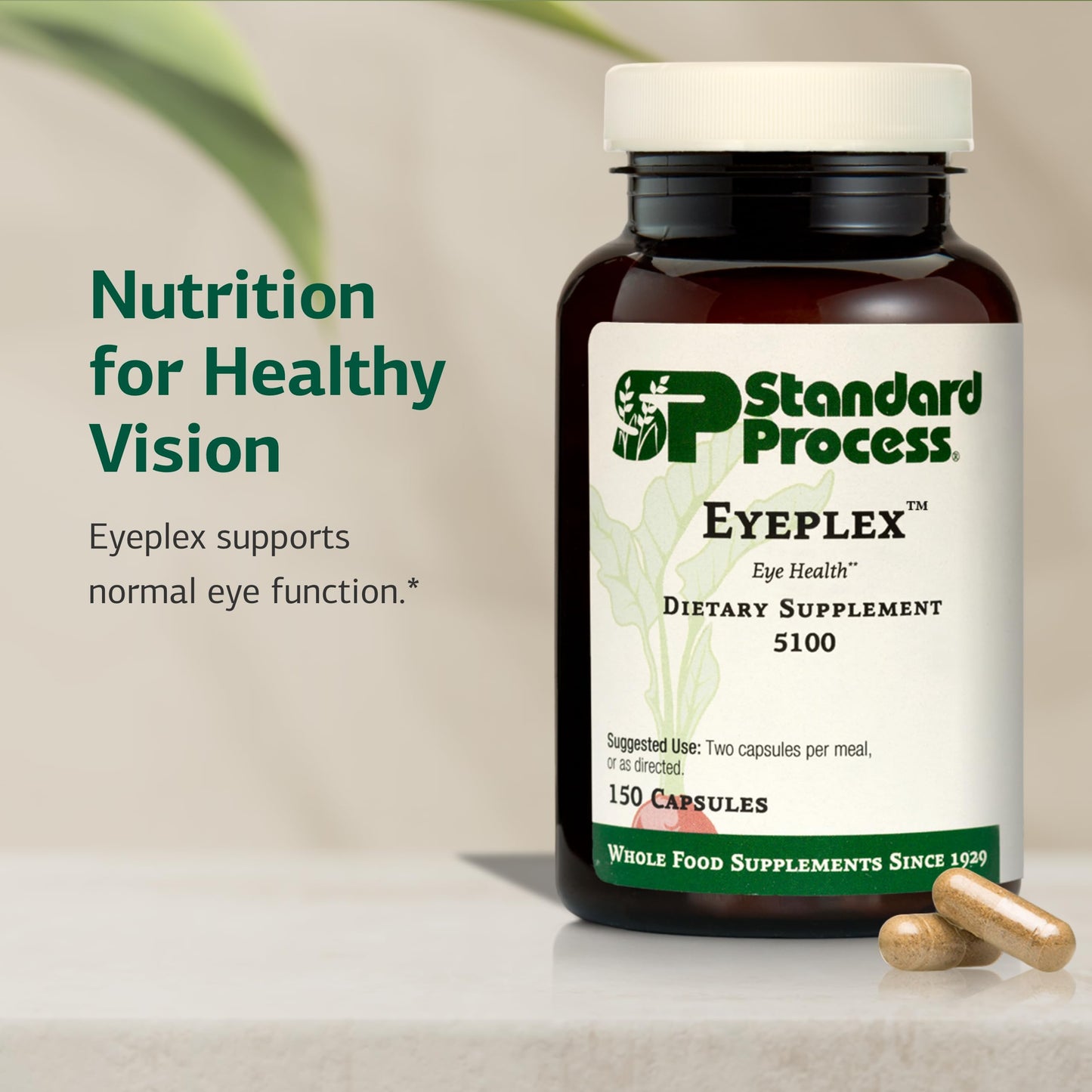 Standard Process Inc. Iplex - Whole Food Vascular Supplement, Eye Health and Eye Support with Shiitake Mushroom, Phosphoric Acid, Rice Bran, Organic Carrot, Arrowroot Flour, Alfalfa, 150 Capsules