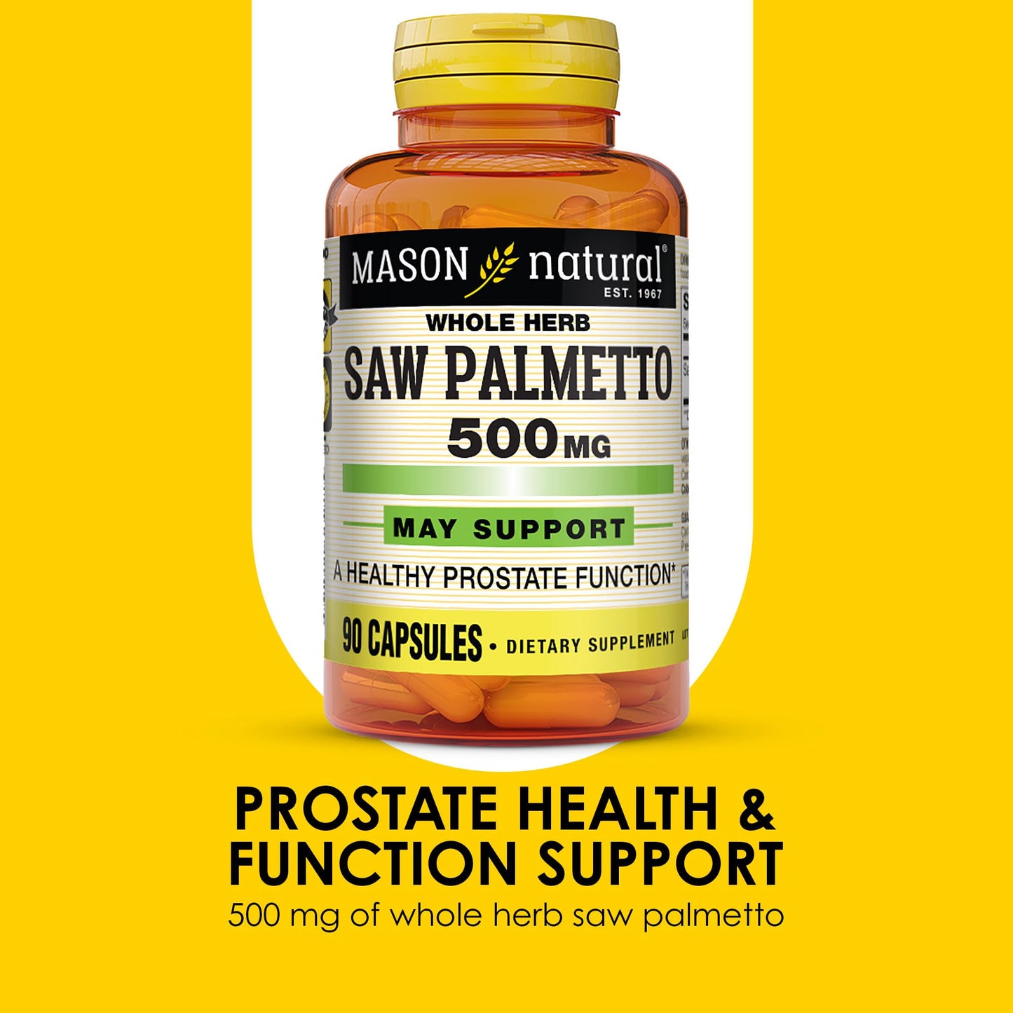 Mason Natural Saw Palmetto 500 mg Capsules, 90 Count