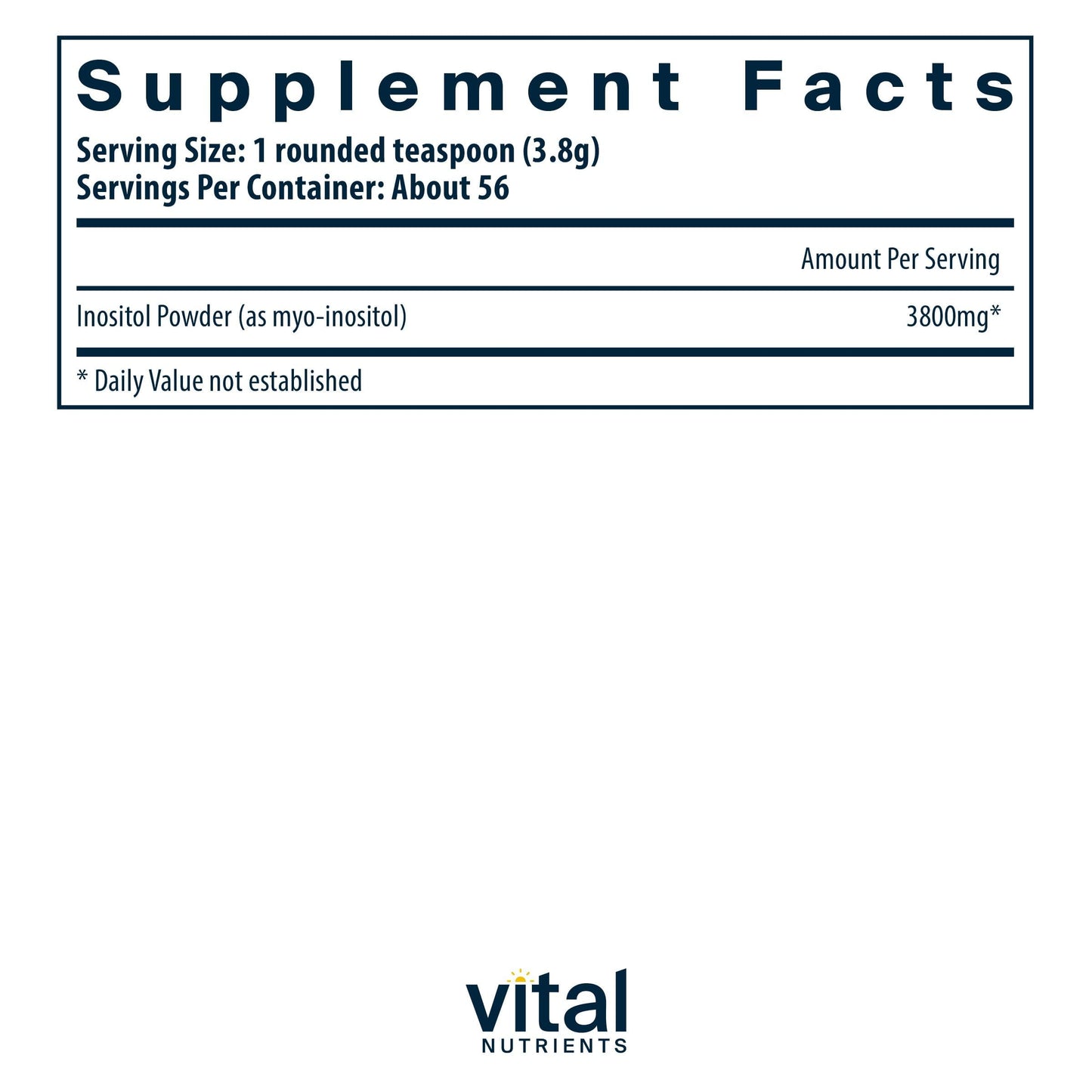Vital Nutrients Myo-Inositol Powder 56 Servings