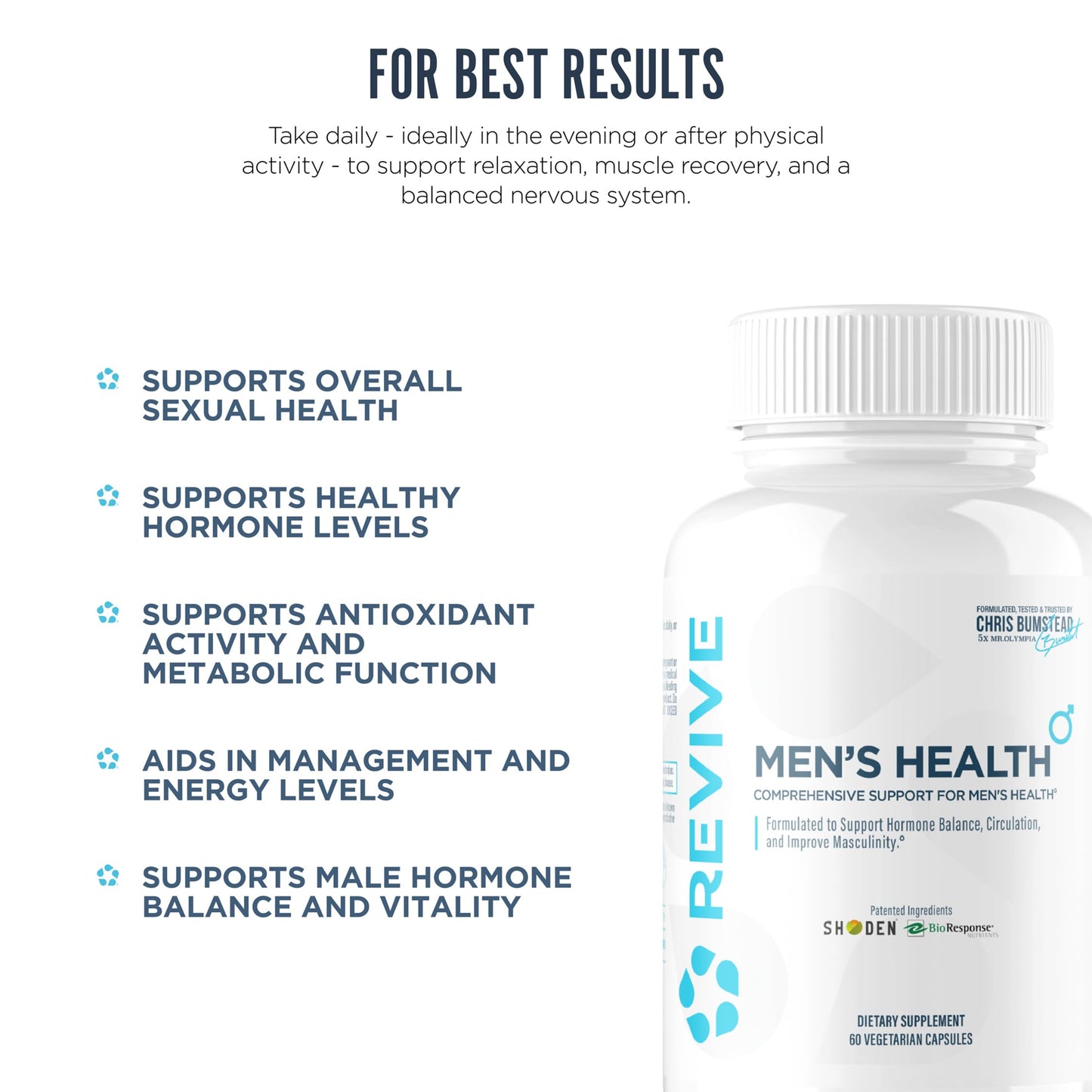 Revive DIM Supplement for Men – Supports Hormone Balance, Male Sexual & Prostate Health with Ashwagandha & Green Tea – 60 Capsules