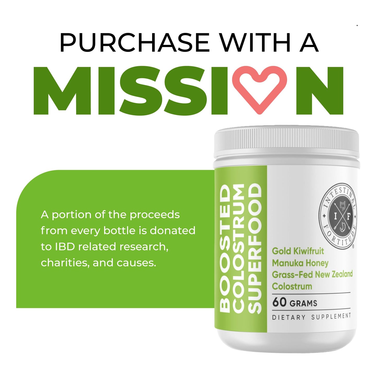 Intestinal Fortitude Boosted Colostrum Superfood Dietary Supplement Powder 2.12 oz