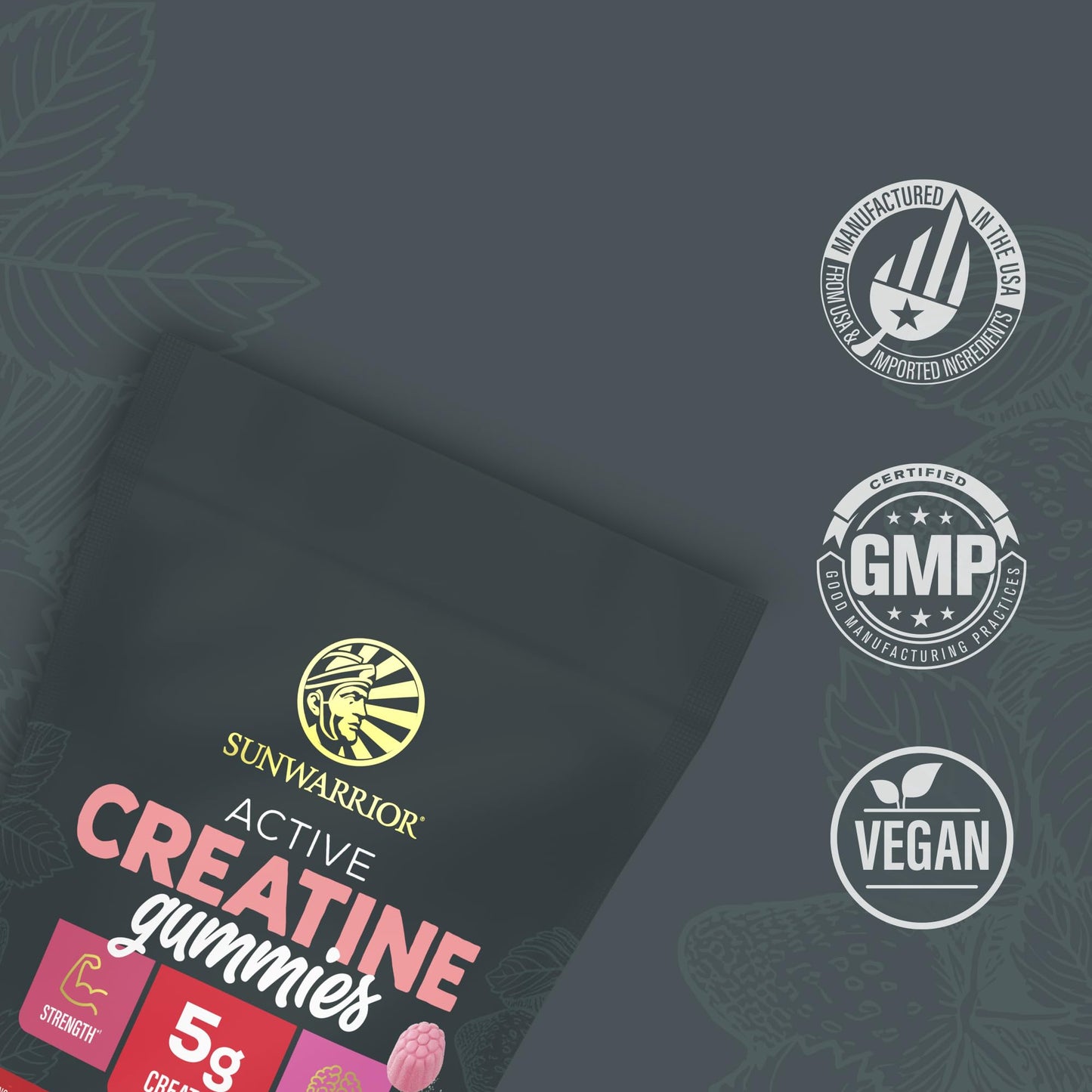 Sunwarrior Creatine Monohydrate Gummies, 90 Count