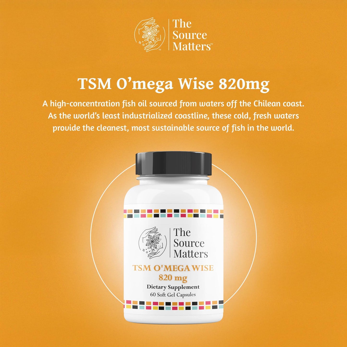 THE SOURCE MATTERS O'MEGA Wise - 820mg High-Concentration Omega-3 Fish Oil with EPA, DHA, DPA Softgel 60